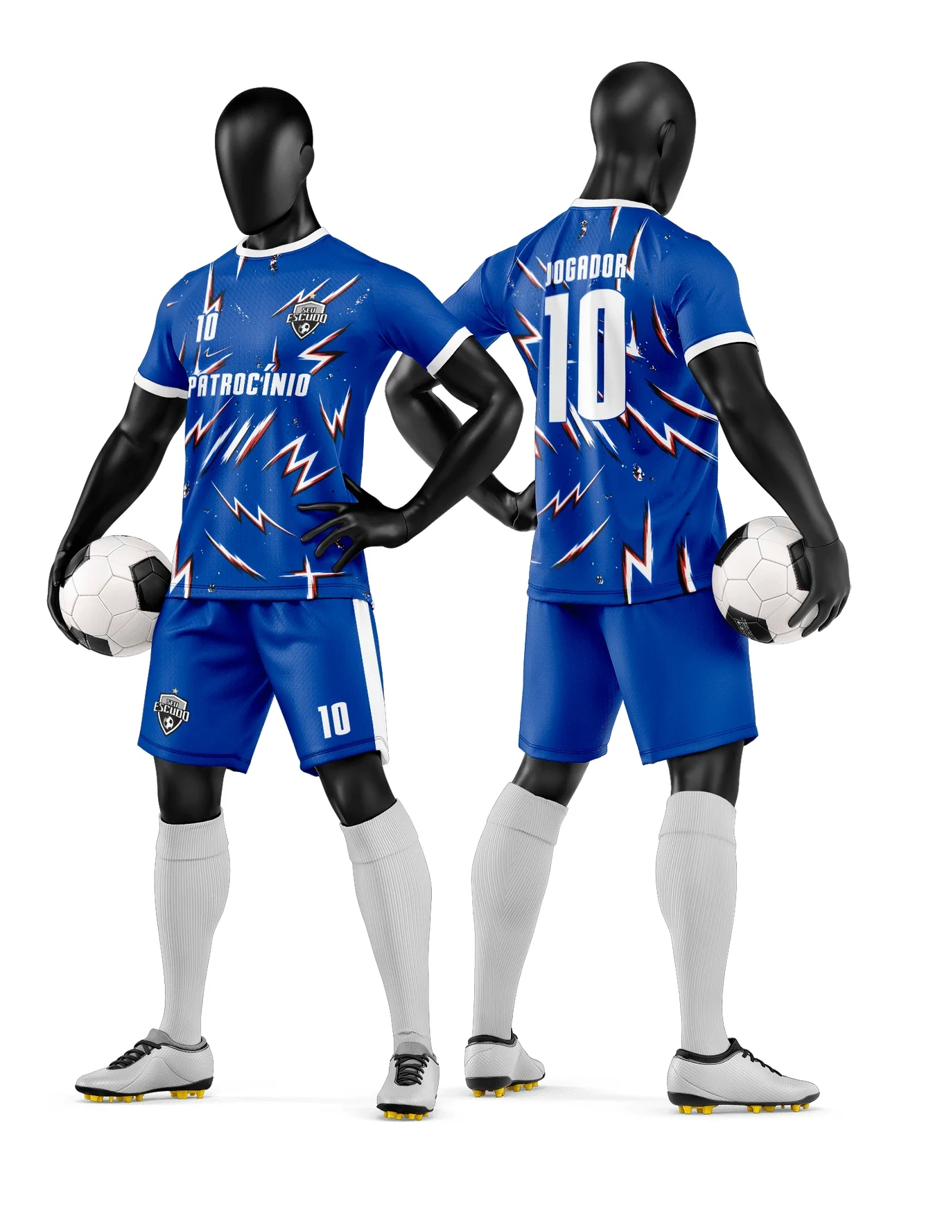 Camiseta unissex preta com logo no peito e estampa grande nas costas do time de futebol amador, ideal para quem busca estilo e conforto em jogos e treinamentos.