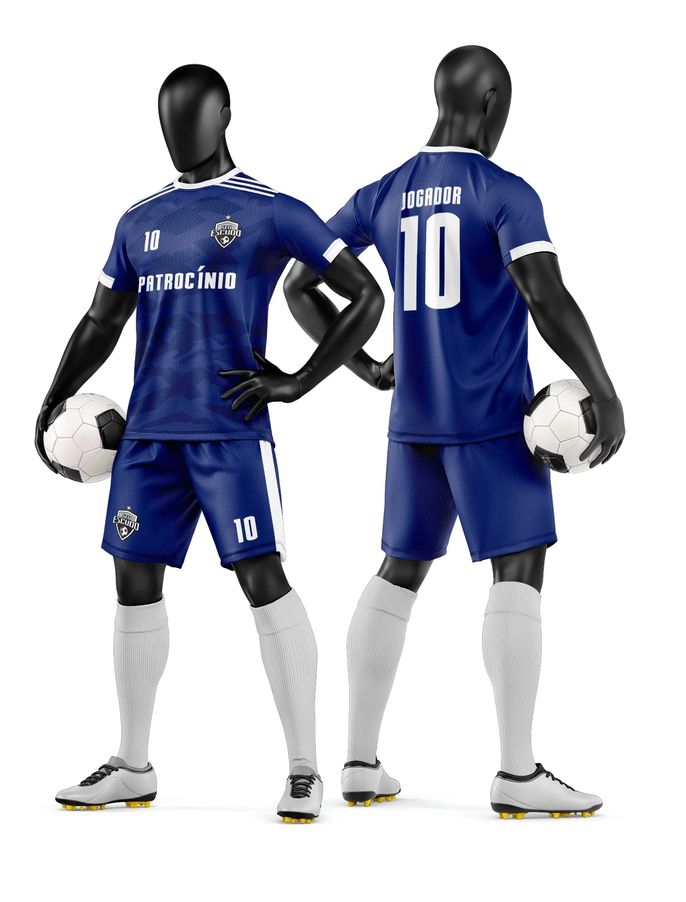 Camiseta unissex com base preta, logo no peito e estampa grande nas costas, temática de time de futebol amador, ideal para torcedores e atletas.