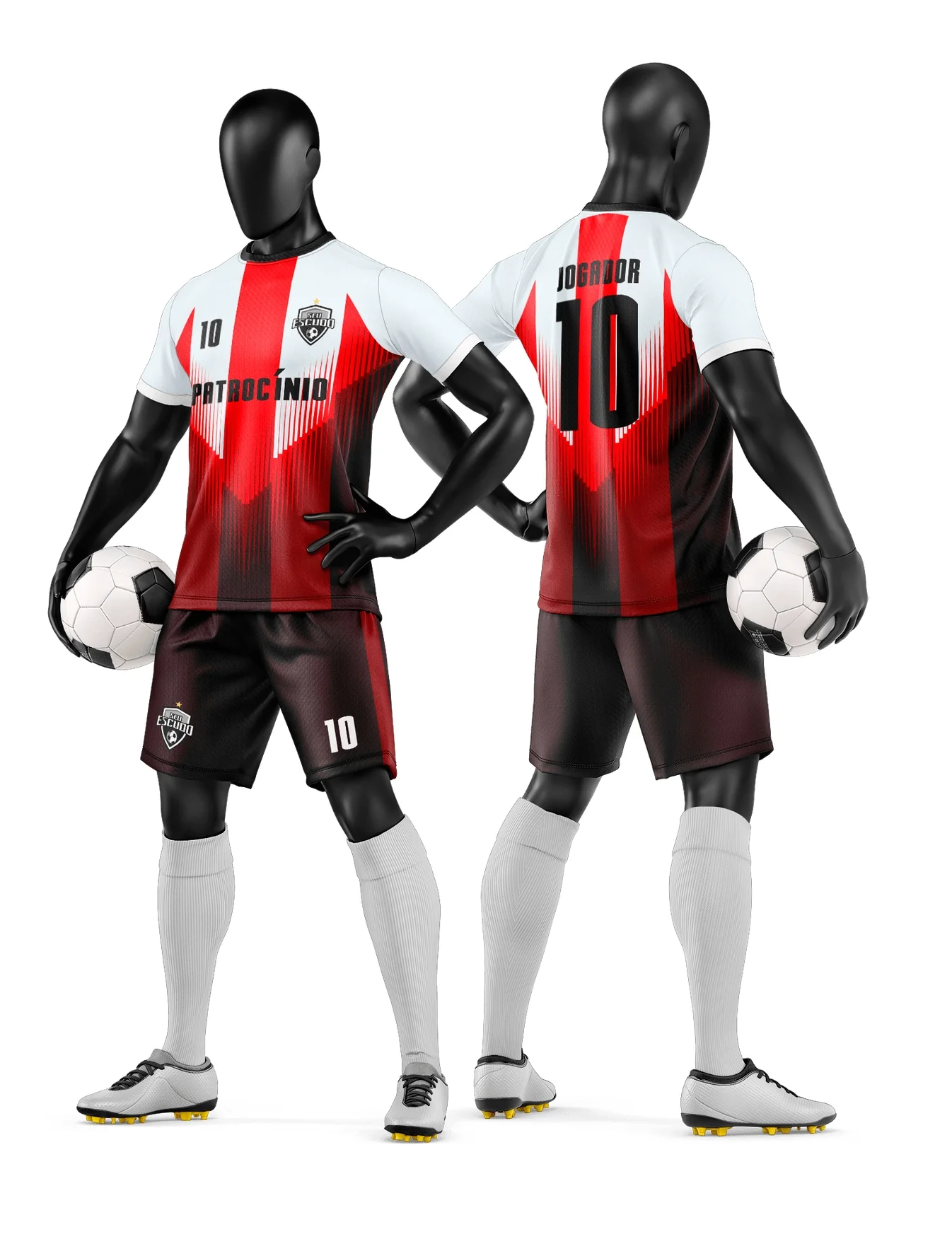 Camiseta unissex preta com logo no peito e estampa grande nas costas, inspirada em time de futebol amador para uso casual e esportivo.