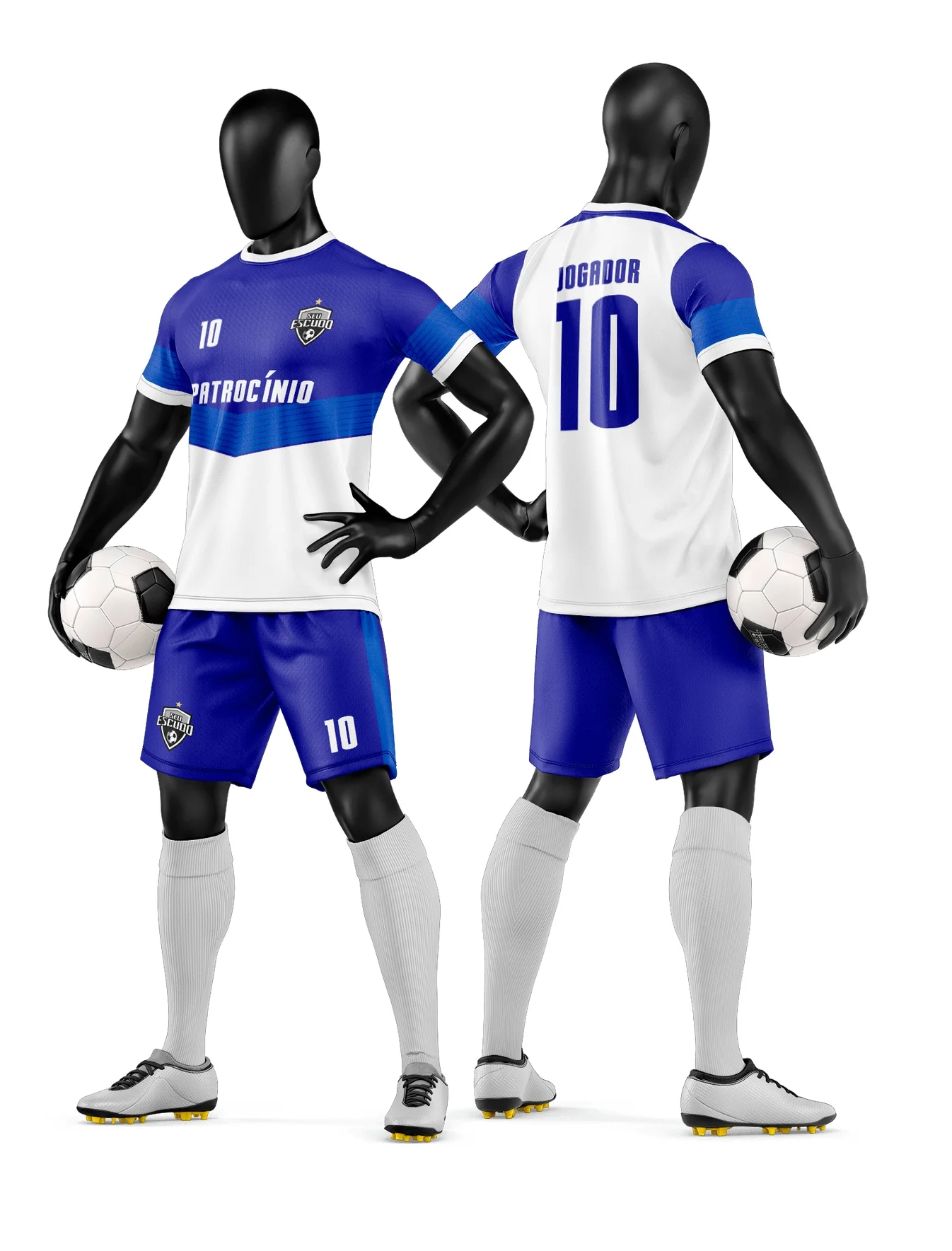 Camiseta unissex preta com logo no peito e estampa grande nas costas inspirada em time de futebol amador, design moderno e vibrante ideal para o público que valoriza futebol local.