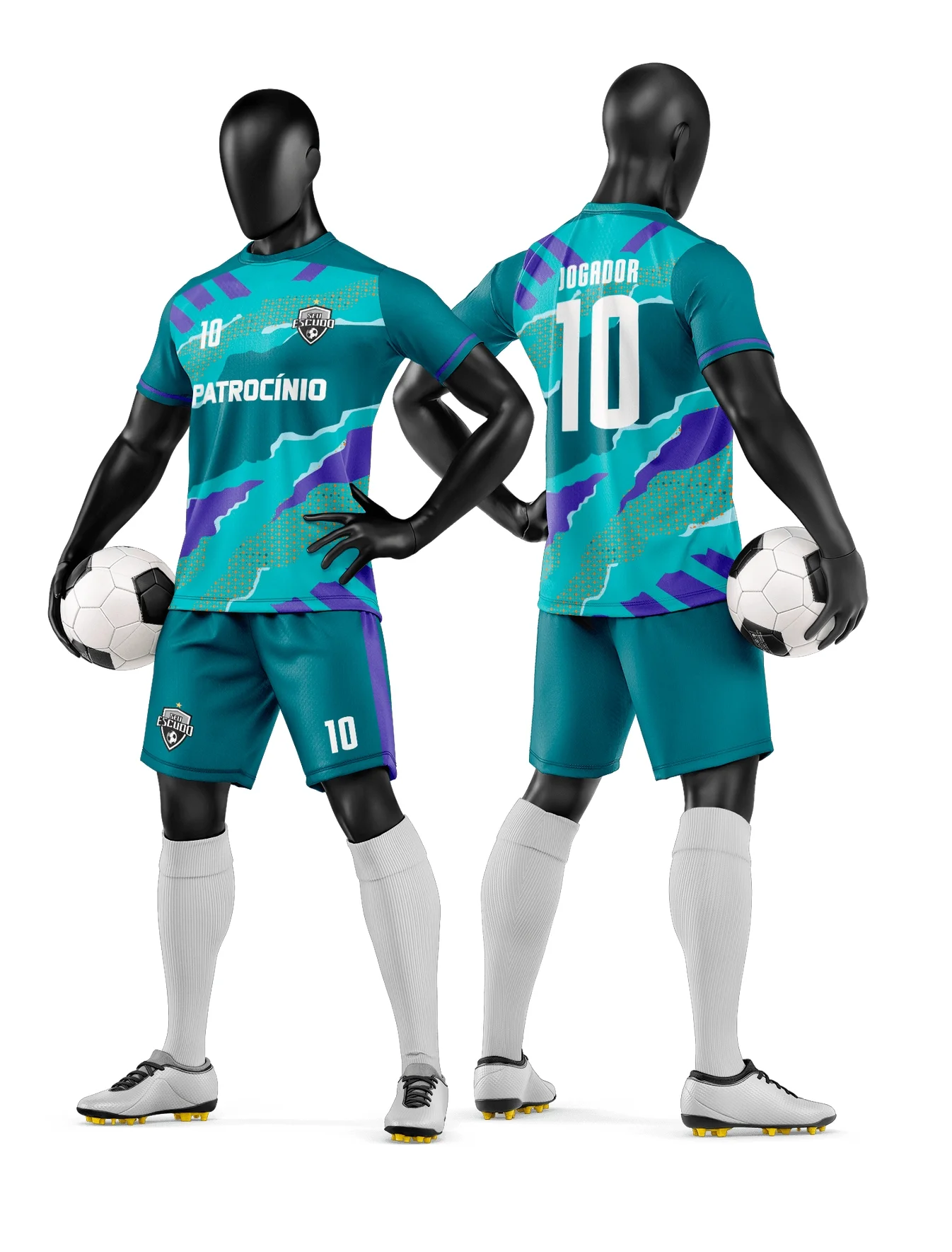 Foto de uma camiseta unissex branca com logo no peito e estampa grande nas costas, tema Time de Futebol Amador, ideal para quem busca estilo e conforto no campo.