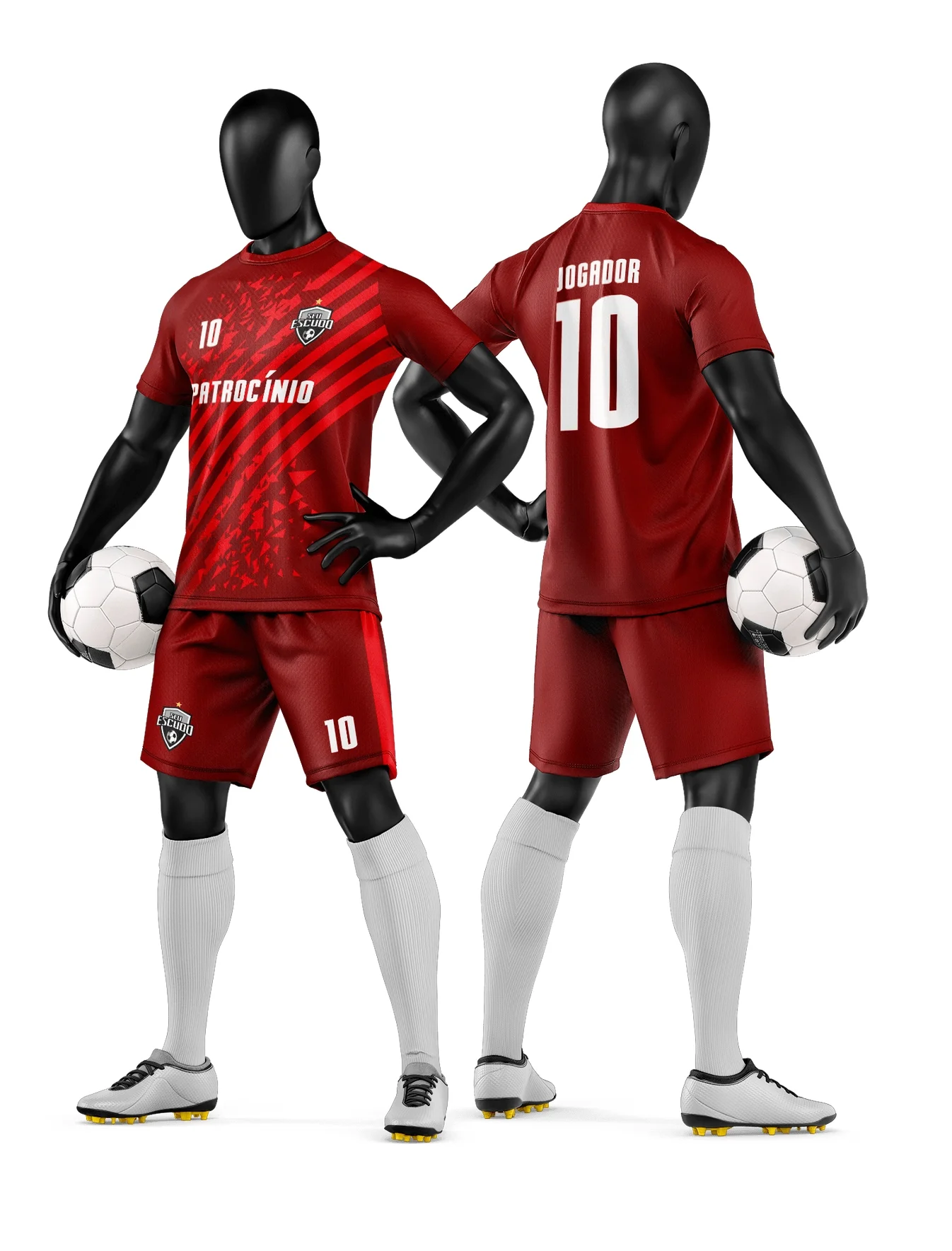 Camiseta unissex preta com logo no peito e estampa grande nas costas de time de futebol amador, perfeita para torcida ou time de bairro.