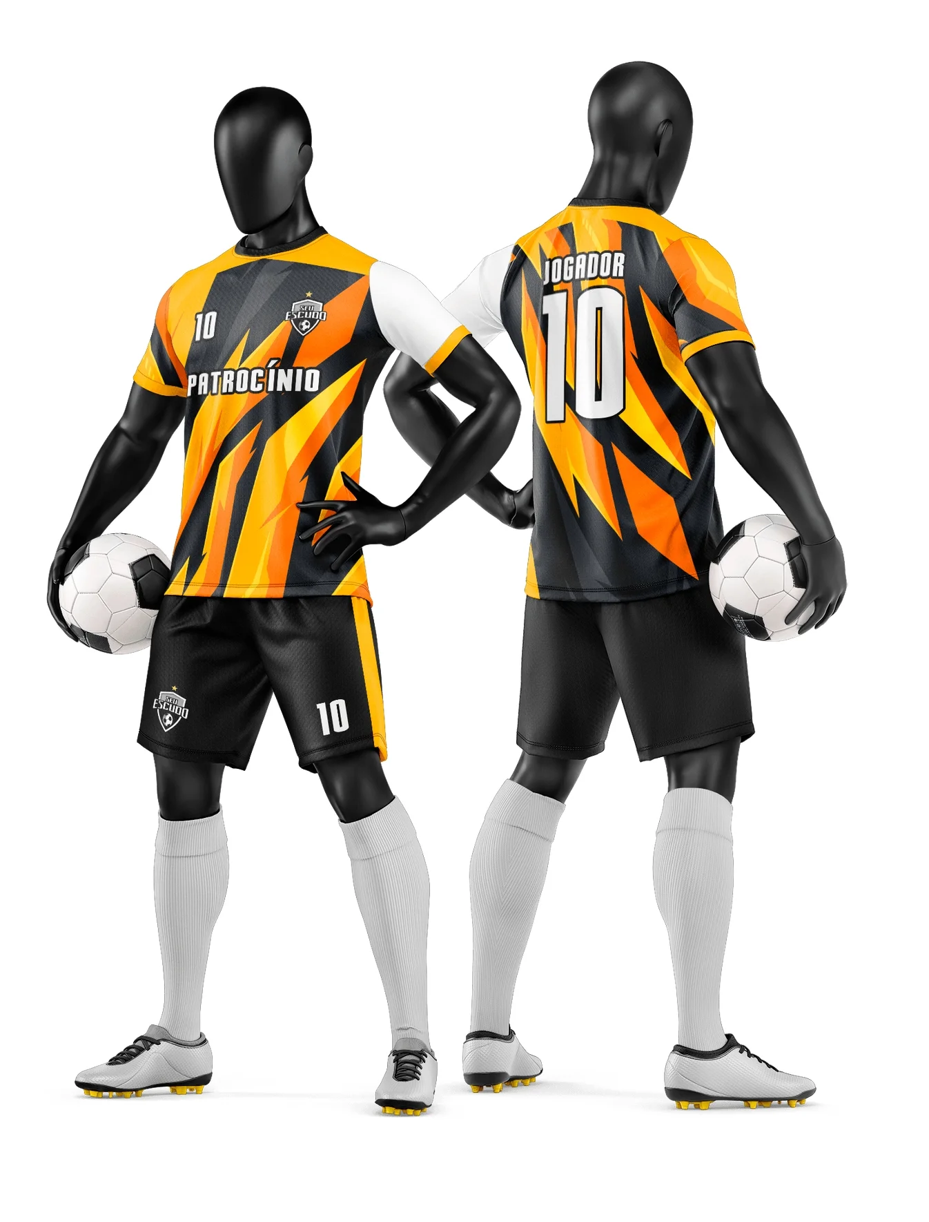 Camiseta unissex branca com logo no peito e estampa grande nas costas tema time de futebol amador, perfeita para quem busca estilo e conforto no jogo.