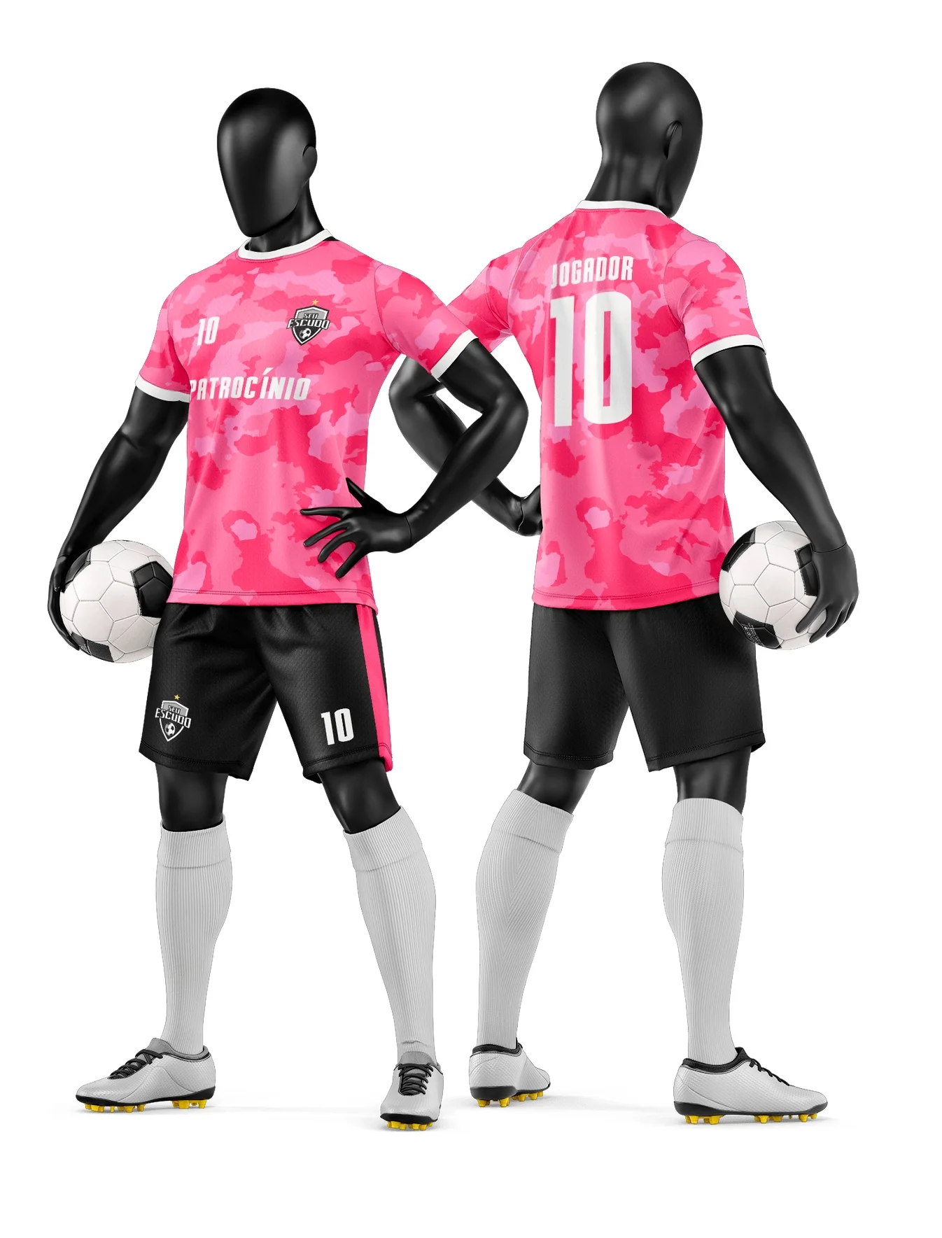 Camiseta unissex branca com logo no peito e estampa grande nas costas inspirada em time de futebol amador, mostrando estilo esportivo e casual para torcedores e jogadores.