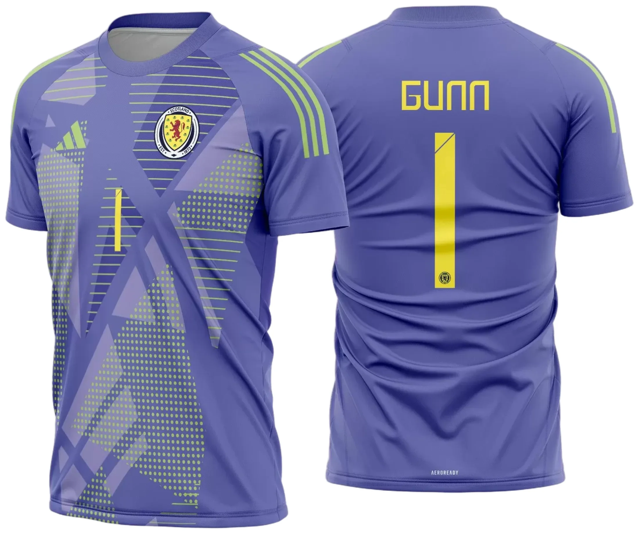 Camiseta unissex preta com logo no peito e estampa grande nas costas da camisa Escócia goleiro 2024 2025, visual moderno e esportivo para fãs de futebol.