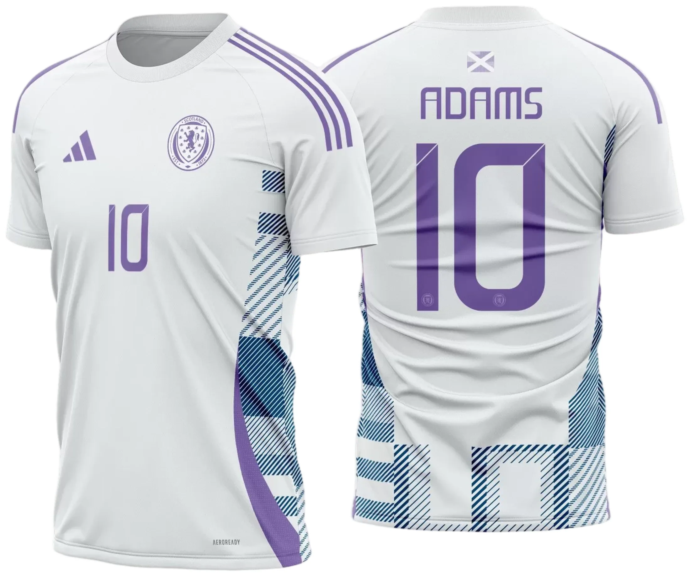 Camiseta unissex preta com logo no peito e estampa grande nas costas com tema Escócia Reserva 2024 - 2025, design moderno e estilo casual para usar em qualquer ocasião.