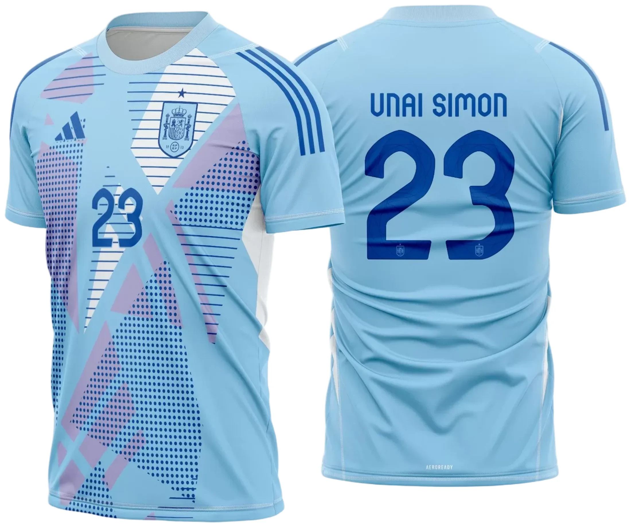 Camiseta unissex preta com logo no peito e estampa grande nas costas da camisa Espanha goleiro 2024-2025, perfeita para fãs e personalização com estilo único.