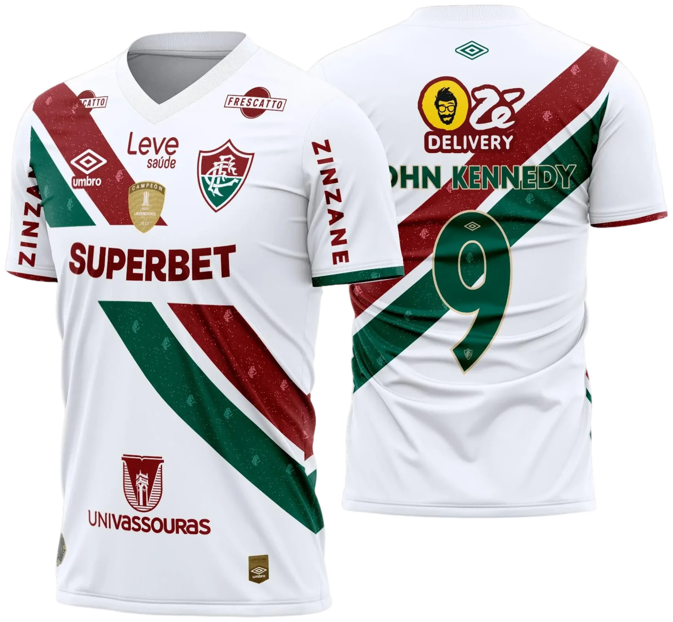 Camiseta unissex com base preta, logo do Fluminense no peito e estampa grande nas costas destacando o reserva 2024 - 2025, design perfeito para torcedores do clube.