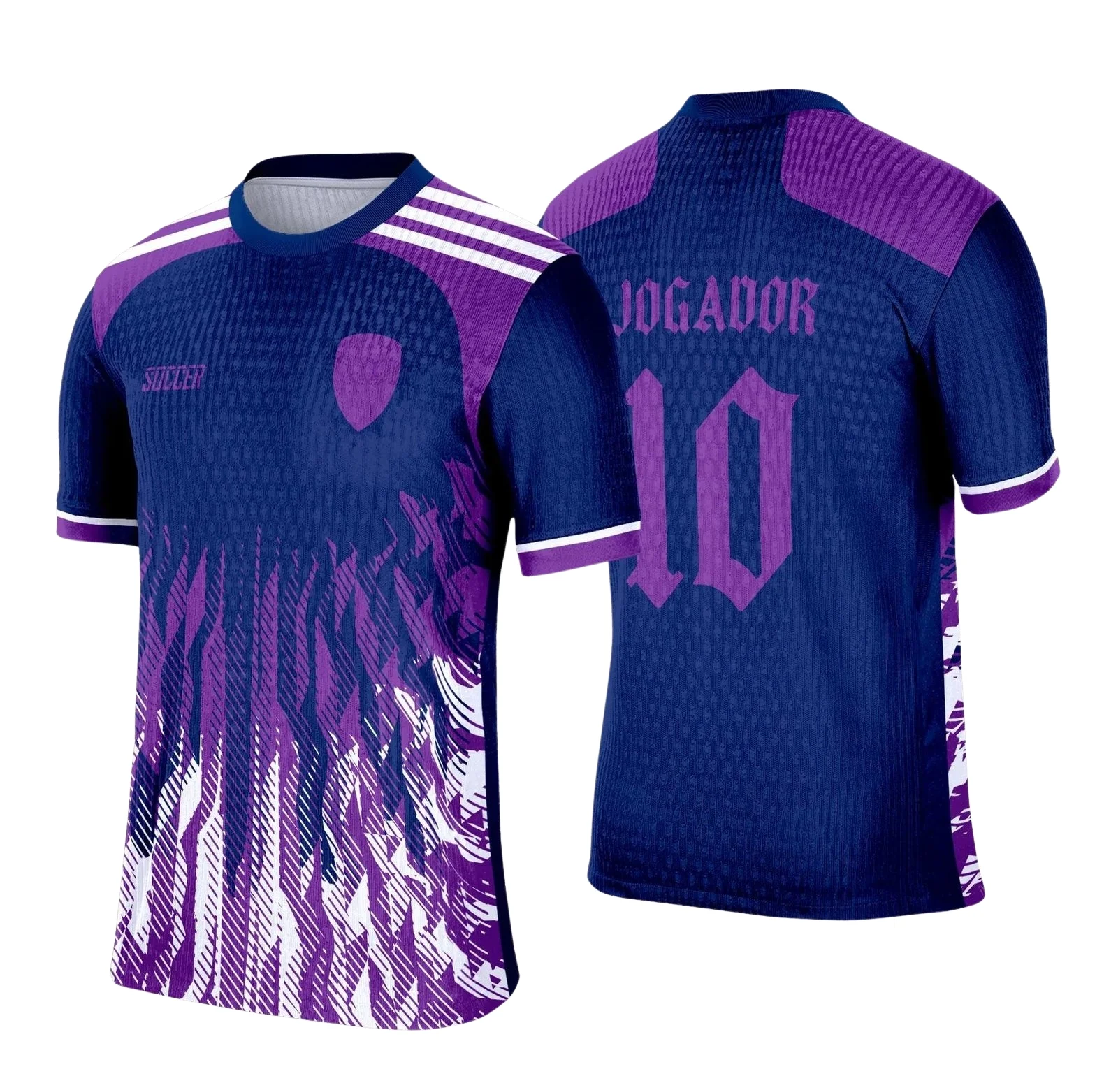 Camiseta unissex branca com logo no peito e estampa grande nas costas inspirada na camisa Interclasse 2025 com conceito Argentina, destacando estilo moderno e visual marcante.