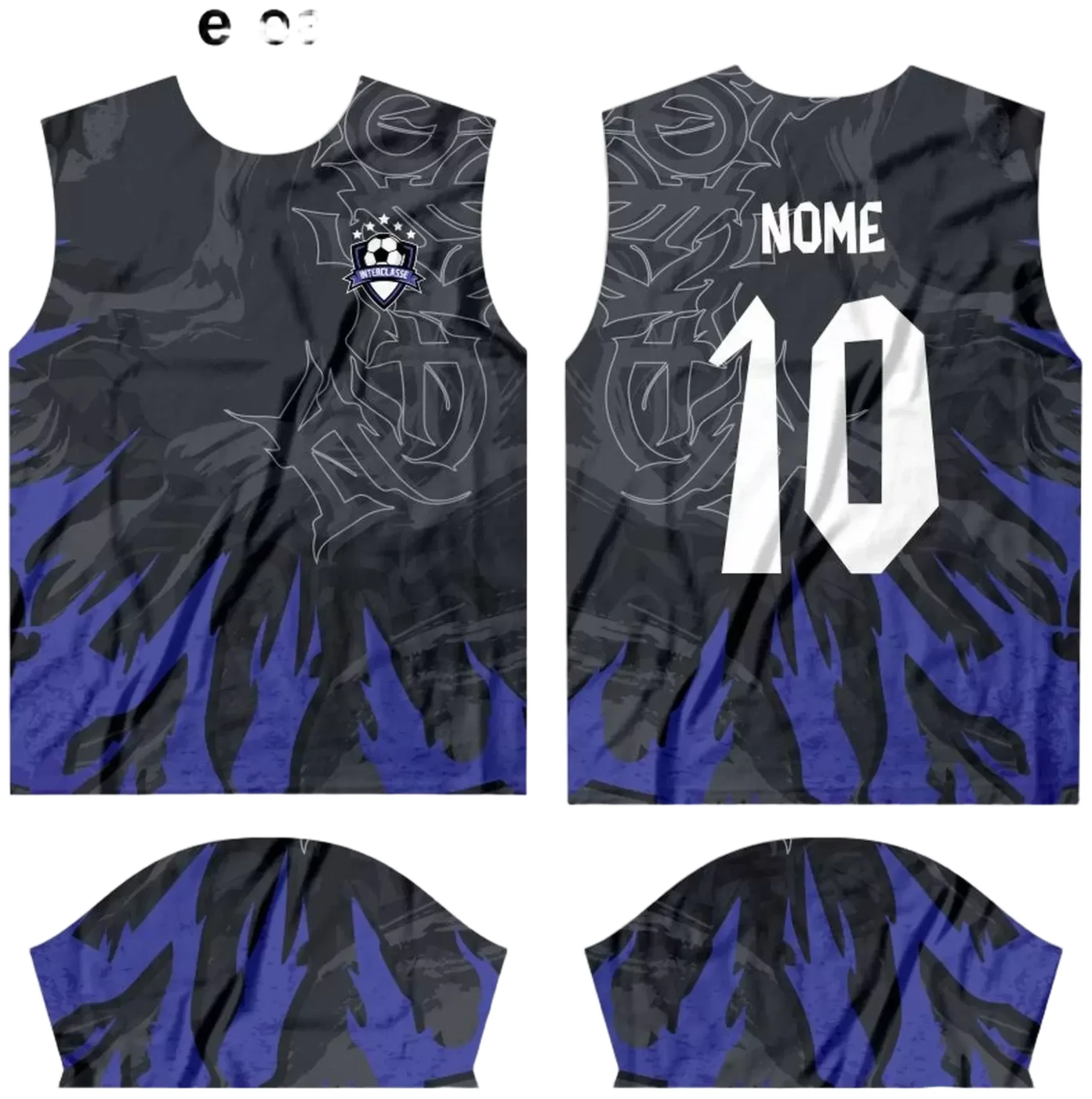 Camiseta unissex branca com logo no peito e estampa grande nas costas com tema Interclasse 2024, ideal para eventos escolares e confraternizações.