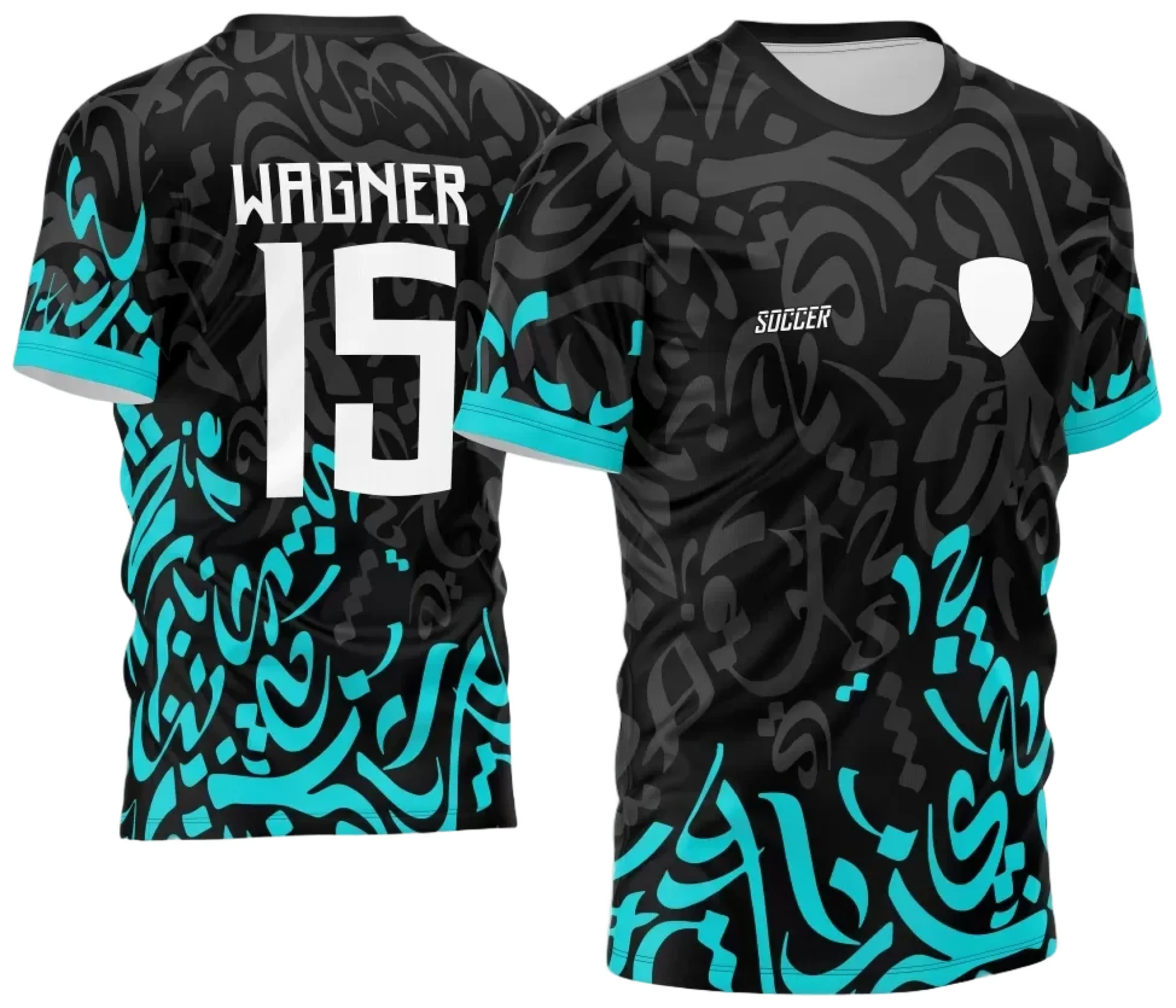 Camiseta unissex preta com logo no peito e estampa grande nas costas mostrando o tema InterClasse 2024, perfeita para eventos escolares e confraternizações.