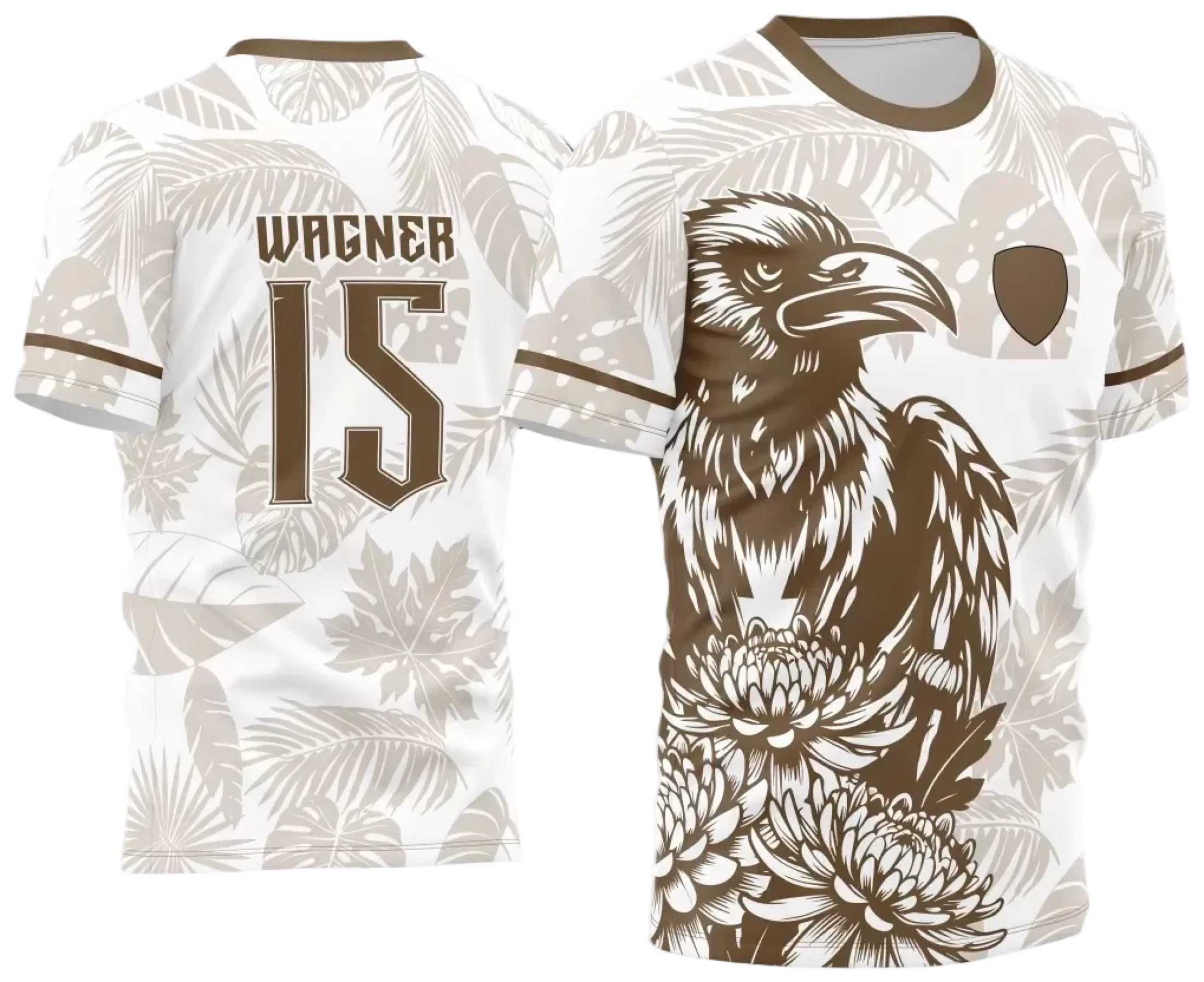 Arte Vetor Camisa Interclasse Corvo com Flores 2024