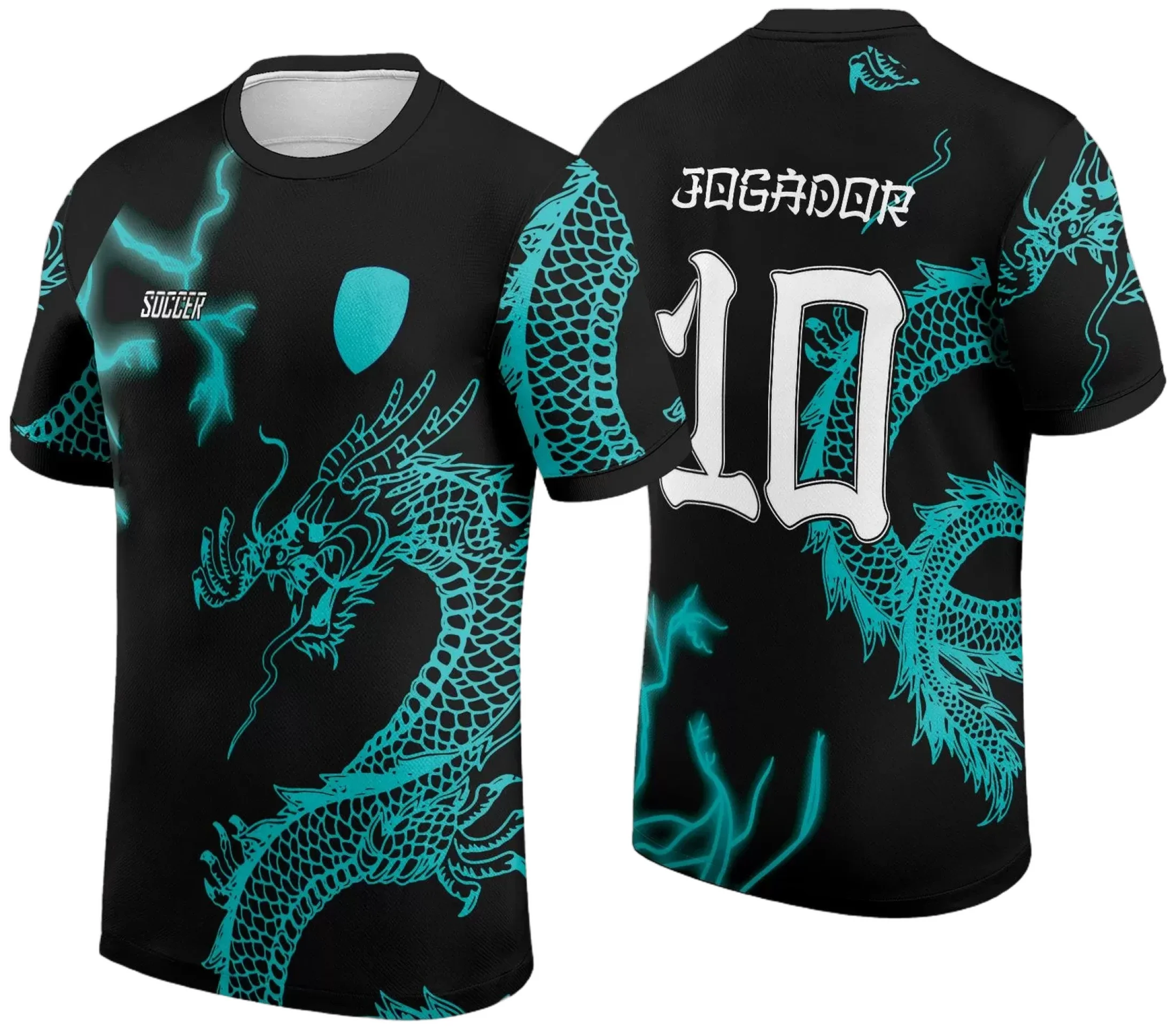 Camiseta unissex verde com logo no peito e estampa grande nas costas inspirada em Dragão 2024, perfeita para destacar o estilo em eventos Interclasse.