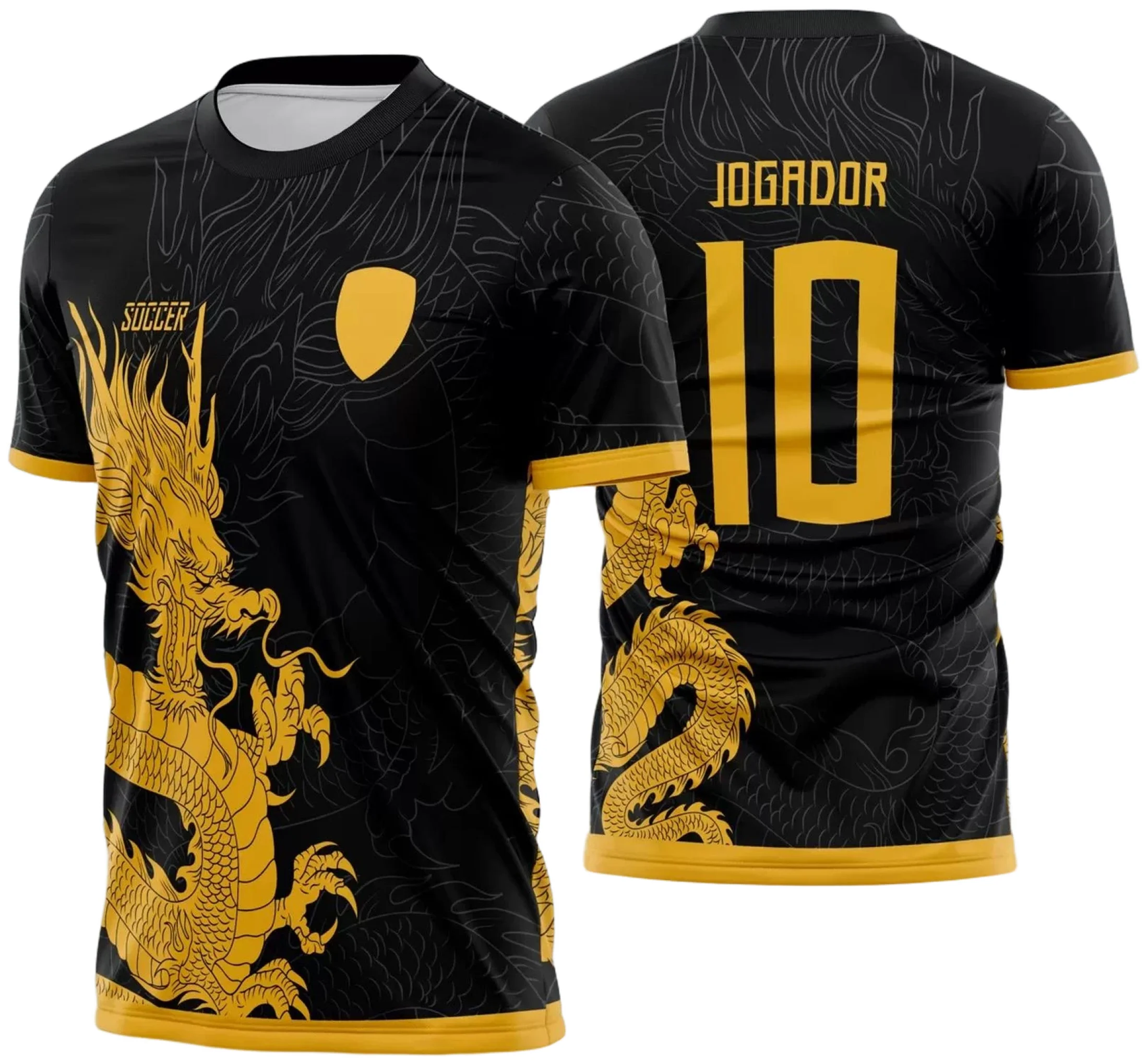 Arte Vetor Camisa InterClasse Dragão Chines Amarelo e Preto 2023