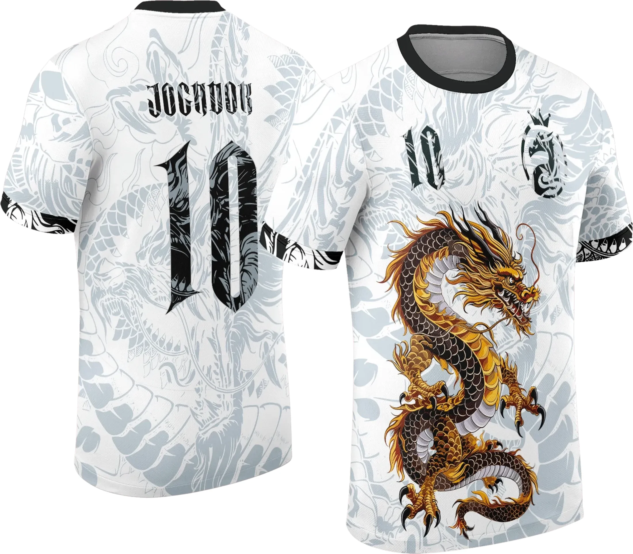 Arte Vetor Camisa Interclasse Dragão Dourado Chines 2025