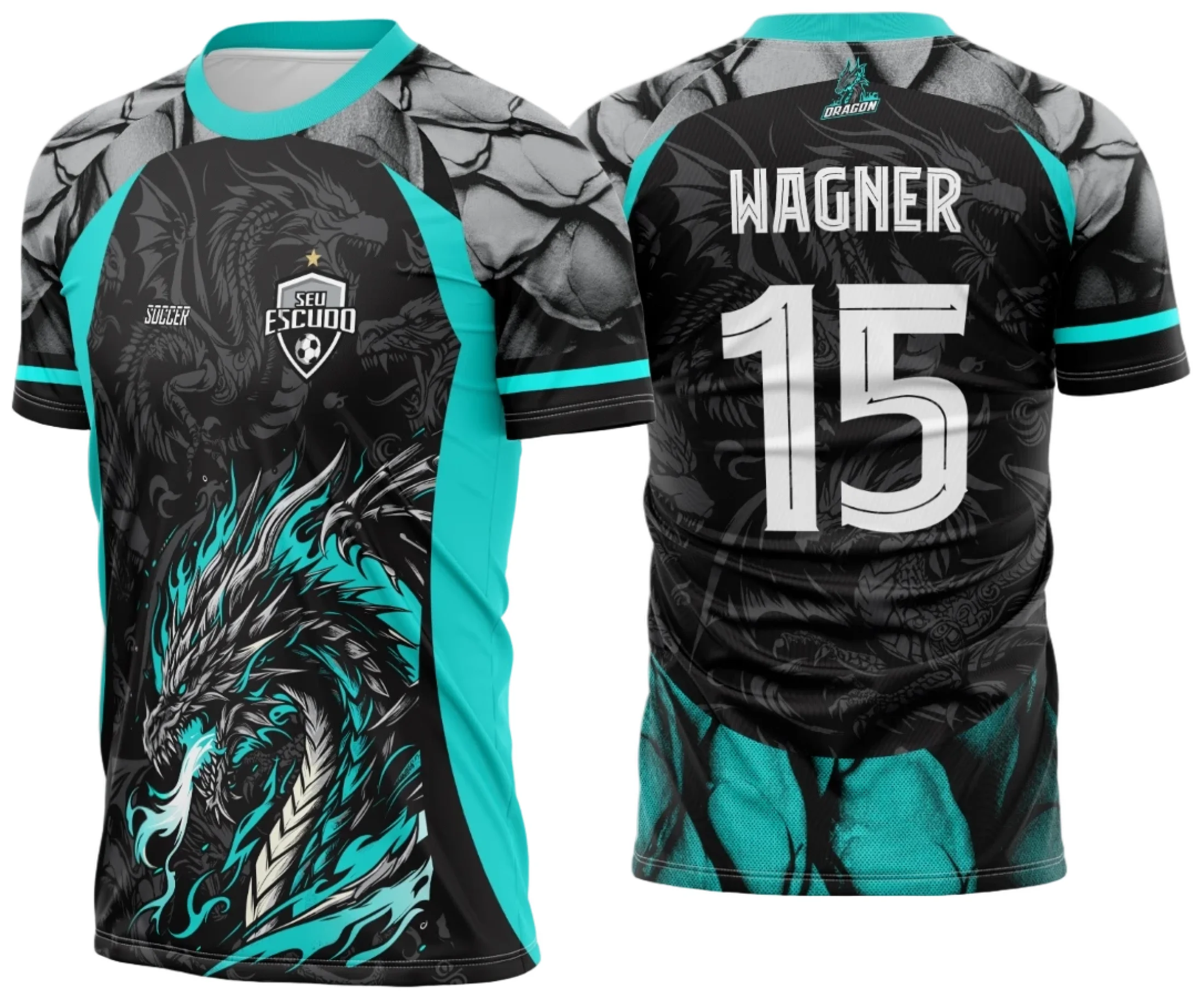 Arte Vetor Camisa Interclasse Dragão Verde