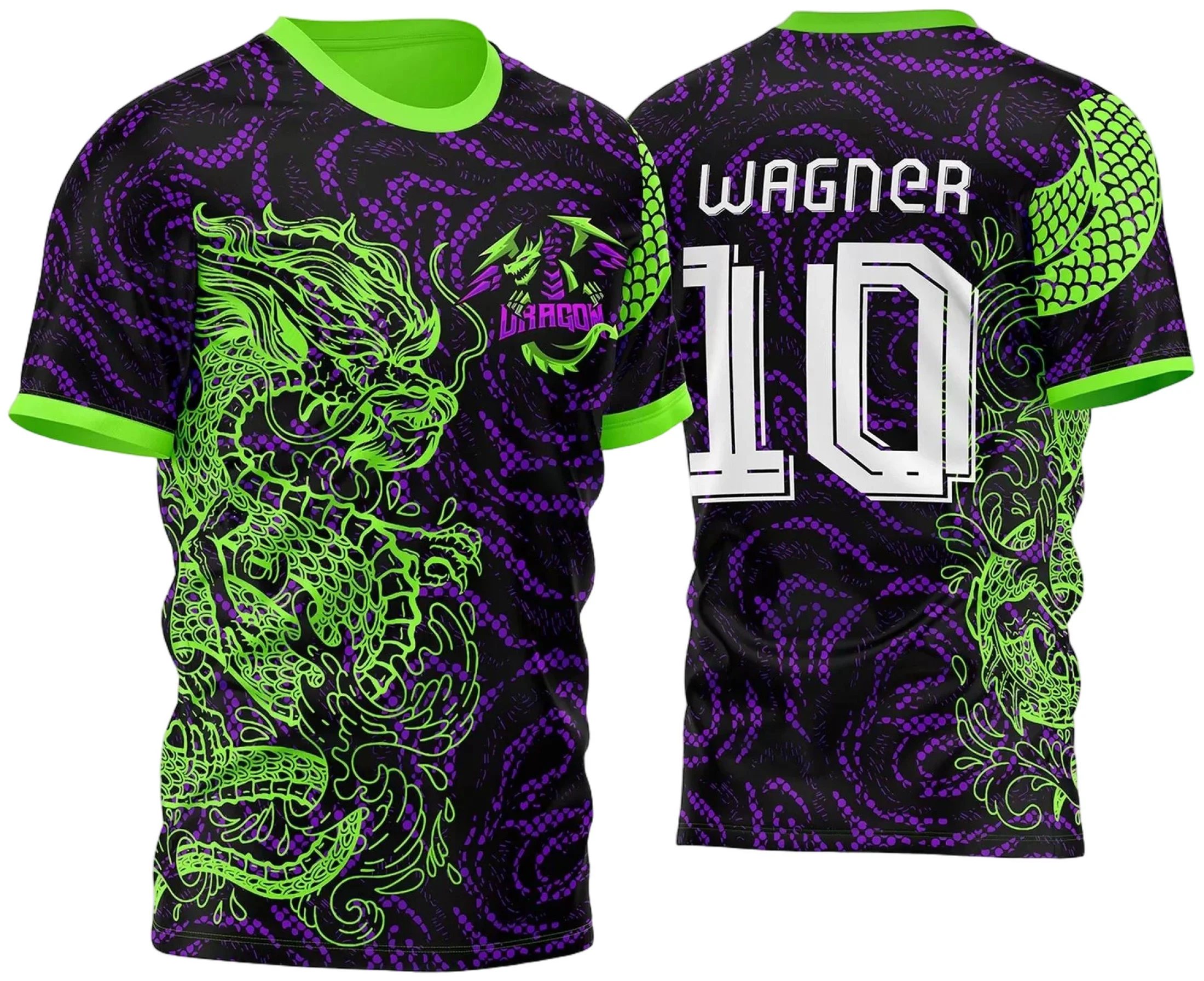 Arte Vetor Camisa InterClasse Dragão Verde e Roxo 2023