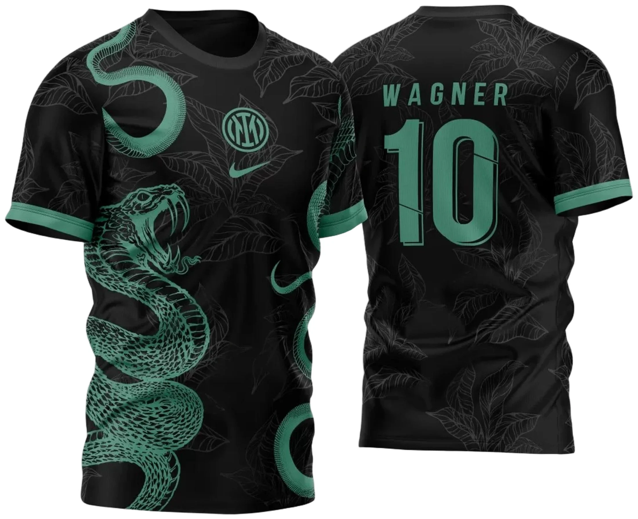 Arte Vetor Camisa InterClasse Inter Milan Serpentes Dupla 2023 Verde