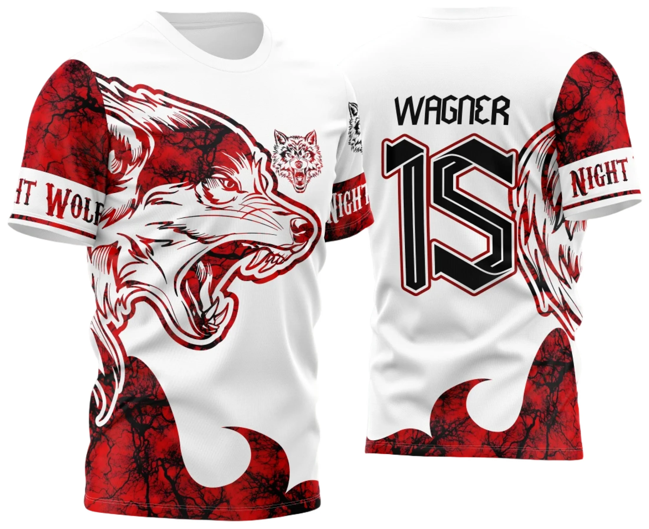 Camiseta unissex preta com logo no peito e estampa grande nas costas inspirada nos Jogos Internos Interclasse 2024 do Lobo, ideal para eventos esportivos e turmas escolares.