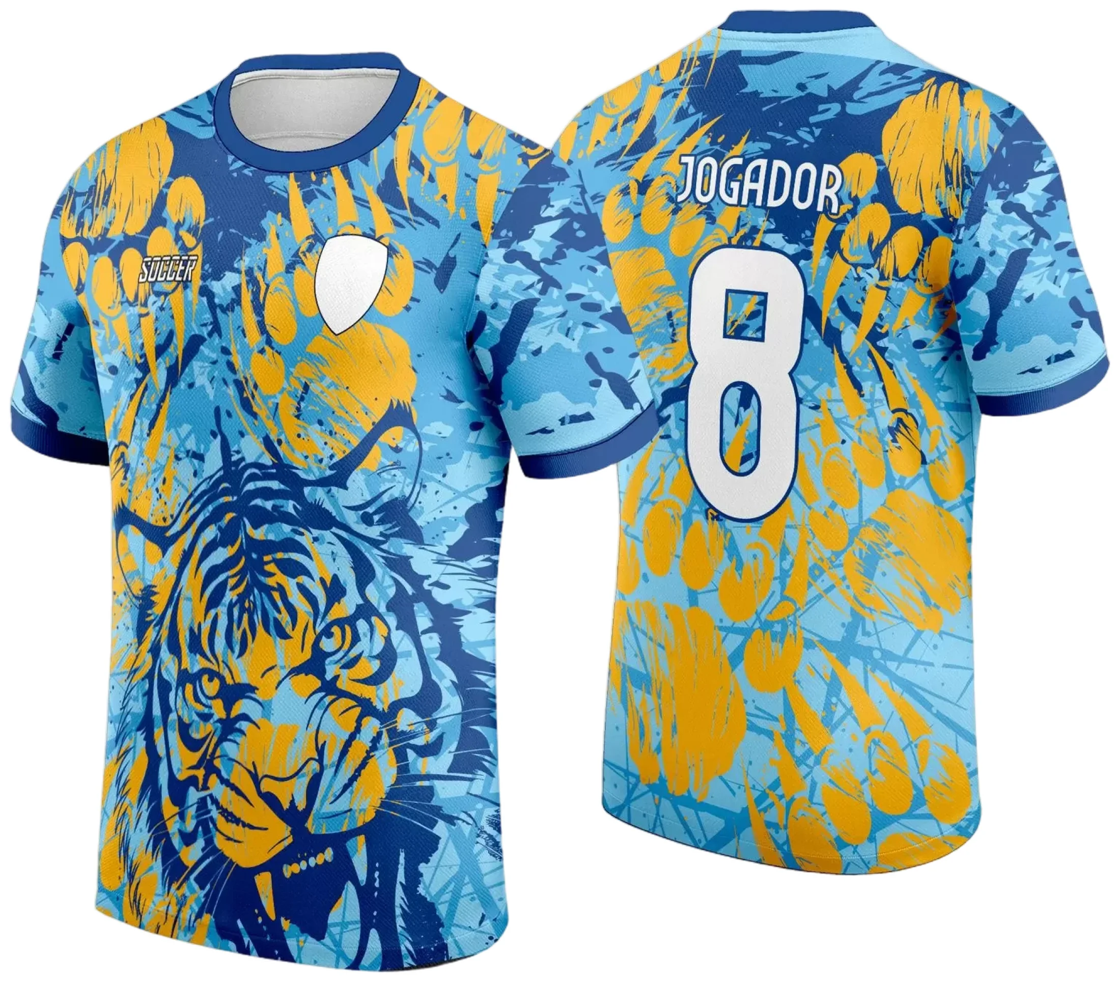 Camiseta unissex preta com logo no peito e estampa grande nas costas com tema Interclasse Jogos Internos 2024 Tigre M2, estilo esportivo e moderno para usar em eventos escolares.