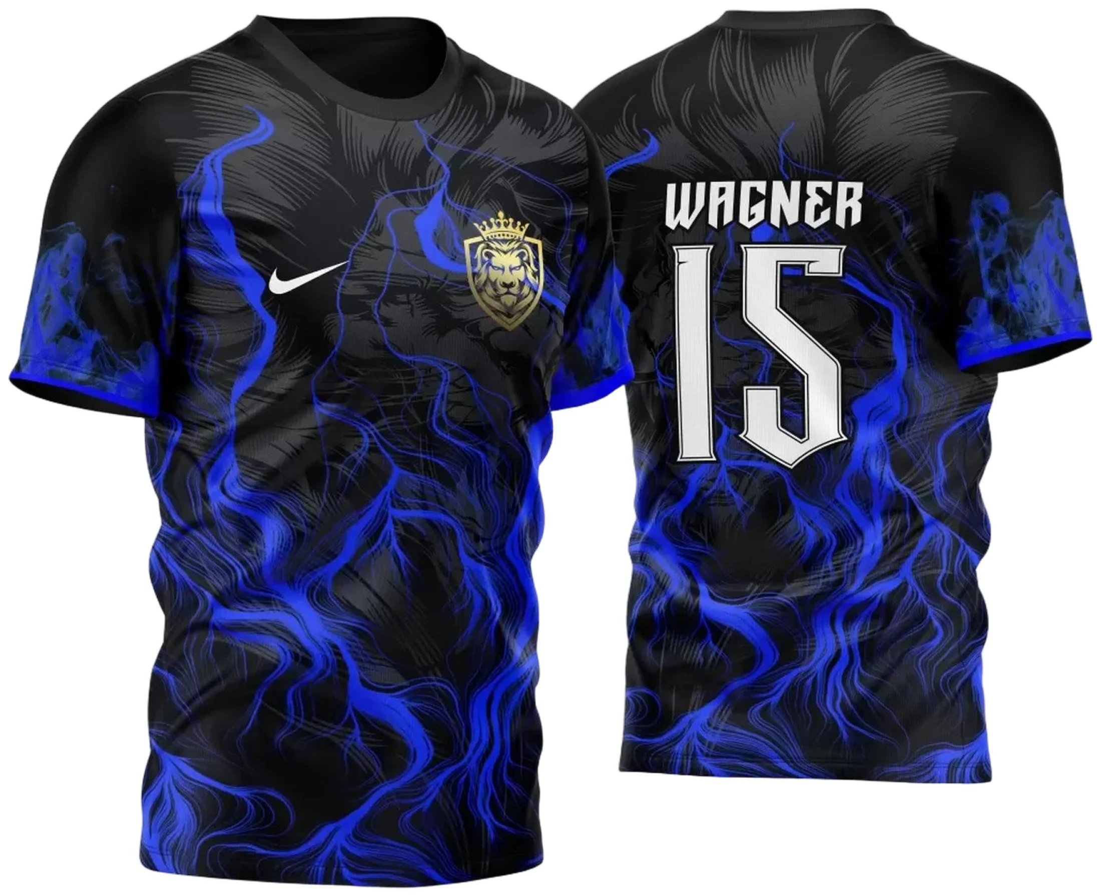 Arte Vetor Camisa InterClasse Leão Fogo Azul 2023