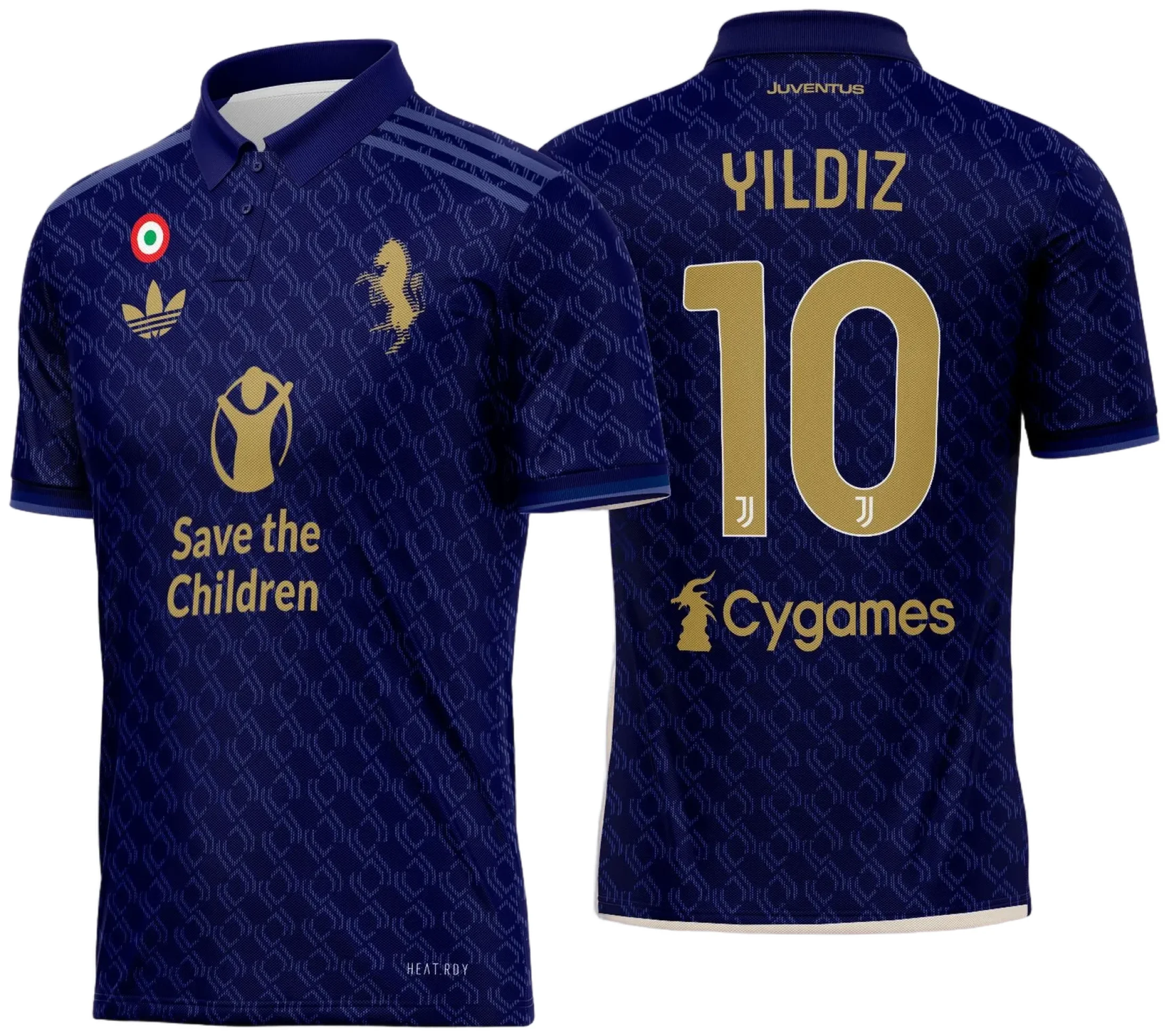 Camiseta unissex preta com logo no peito e estampa grande nas costas da Juventus Terceira 2024-2025, ideal para torcedores que querem estilo e conforto.