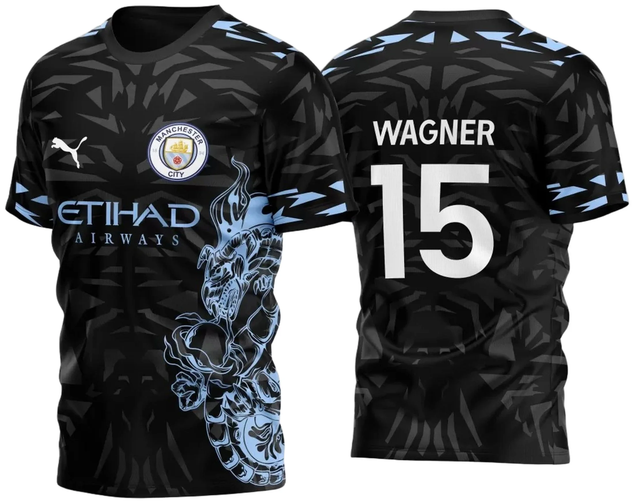 Arte Vetor Camisa Manchester City 2023 Concept Dragón