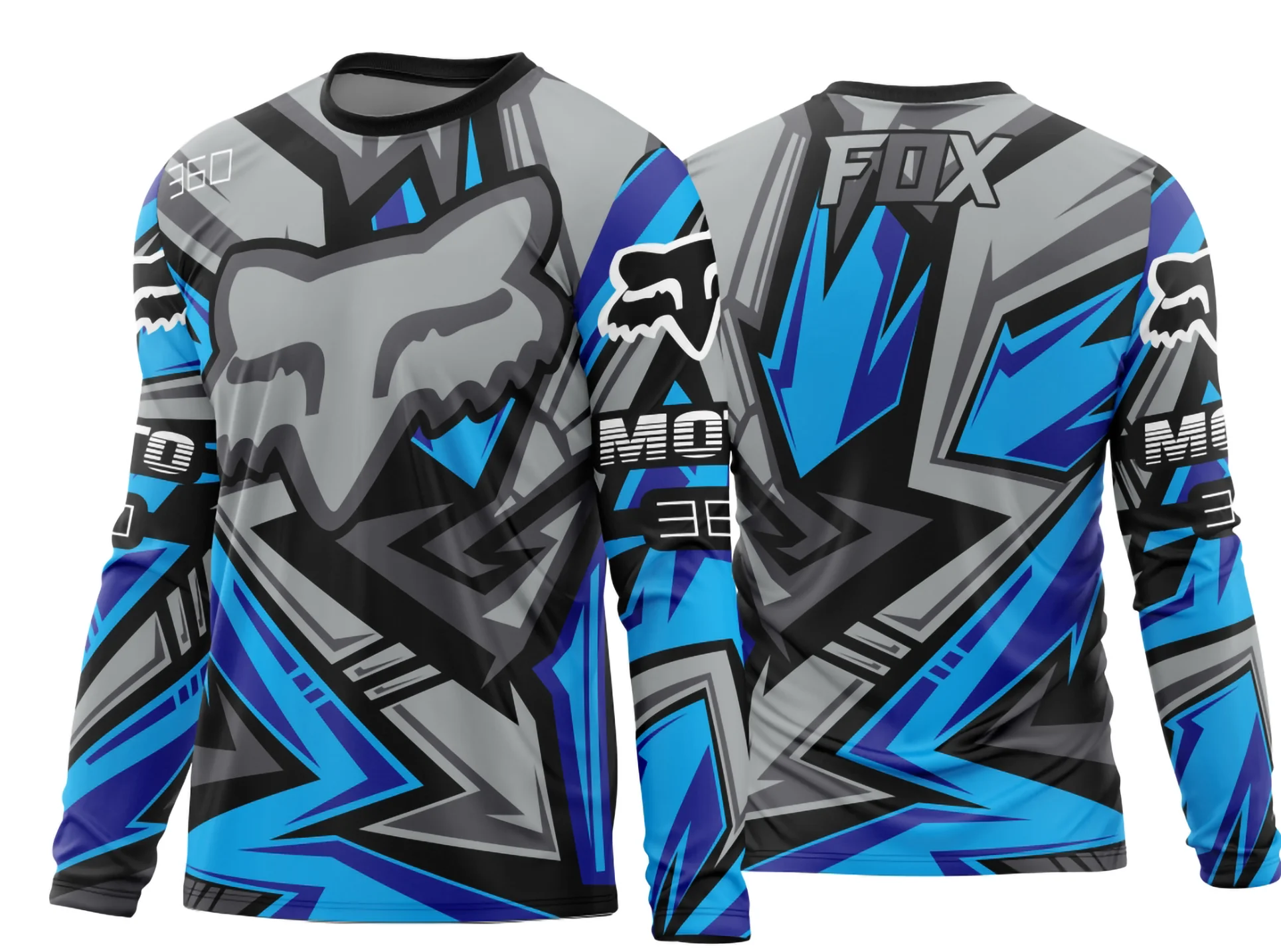 Camiseta unissex preta com logo no peito e estampa grande nas costas, tema Motocross 2024 - 2025, estilo esportivo e moderno, ideal para fãs da modalidade.
