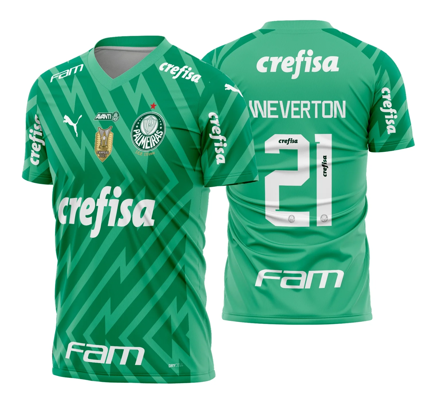 Camiseta unissex preta com logo no peito e estampa grande nas costas, tema Camisa Palmeiras Goleiro 2024-2025, ideal para fãs e torcedores, oferecendo visual moderno e vibrante.