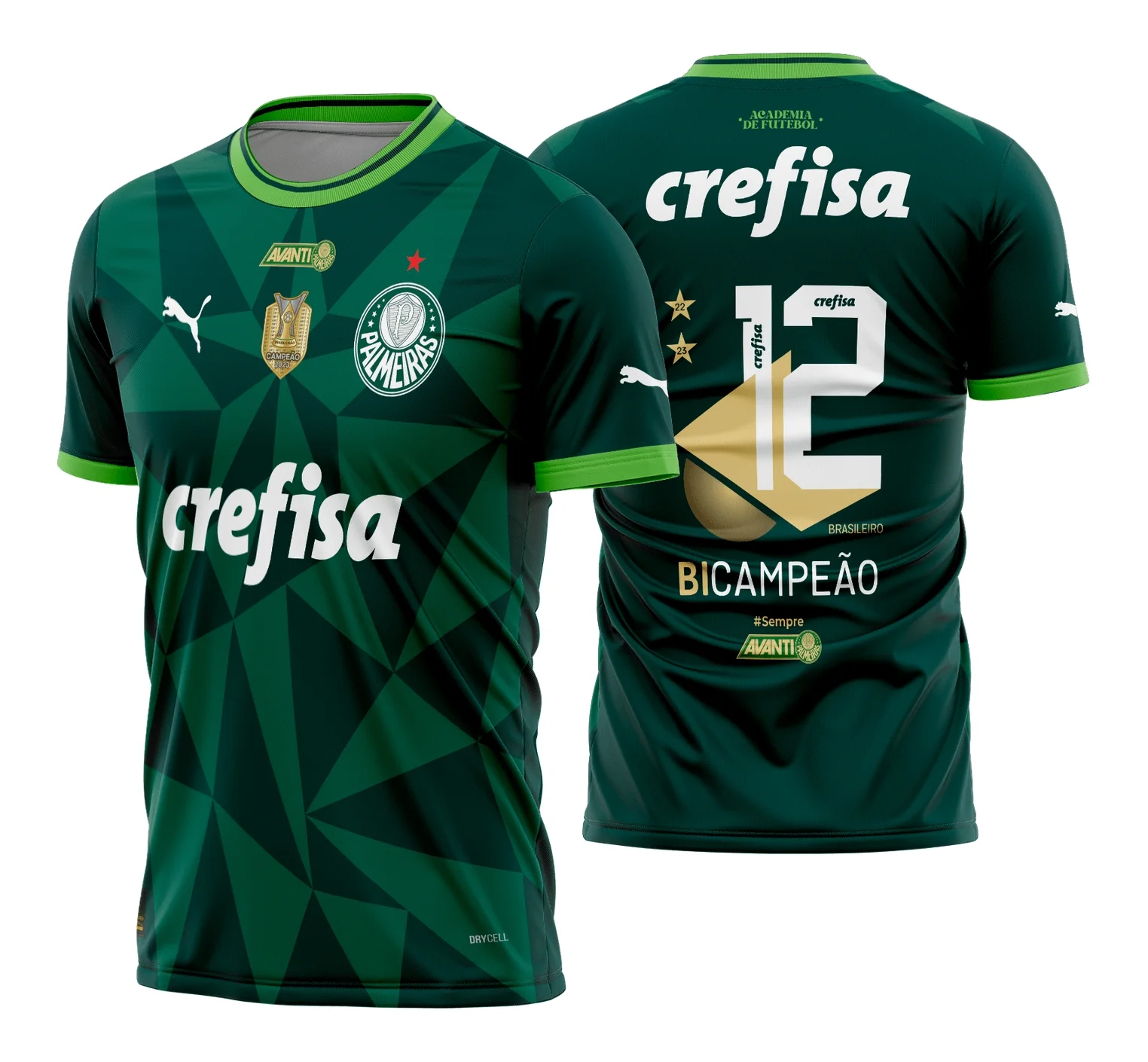 Arte Vetor Camisa Palmeiras Titular BiCampeão 2023 - 2024