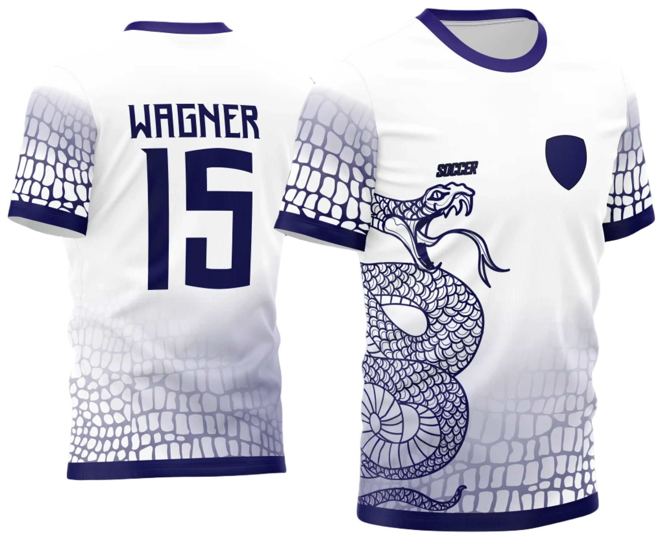 Camiseta unissex com base preta, logo no peito e estampa grande nas costas, tema Atlética Acadêmica e InterClasse Cobra 2023, design moderno e esportivo para uso em eventos universitários.