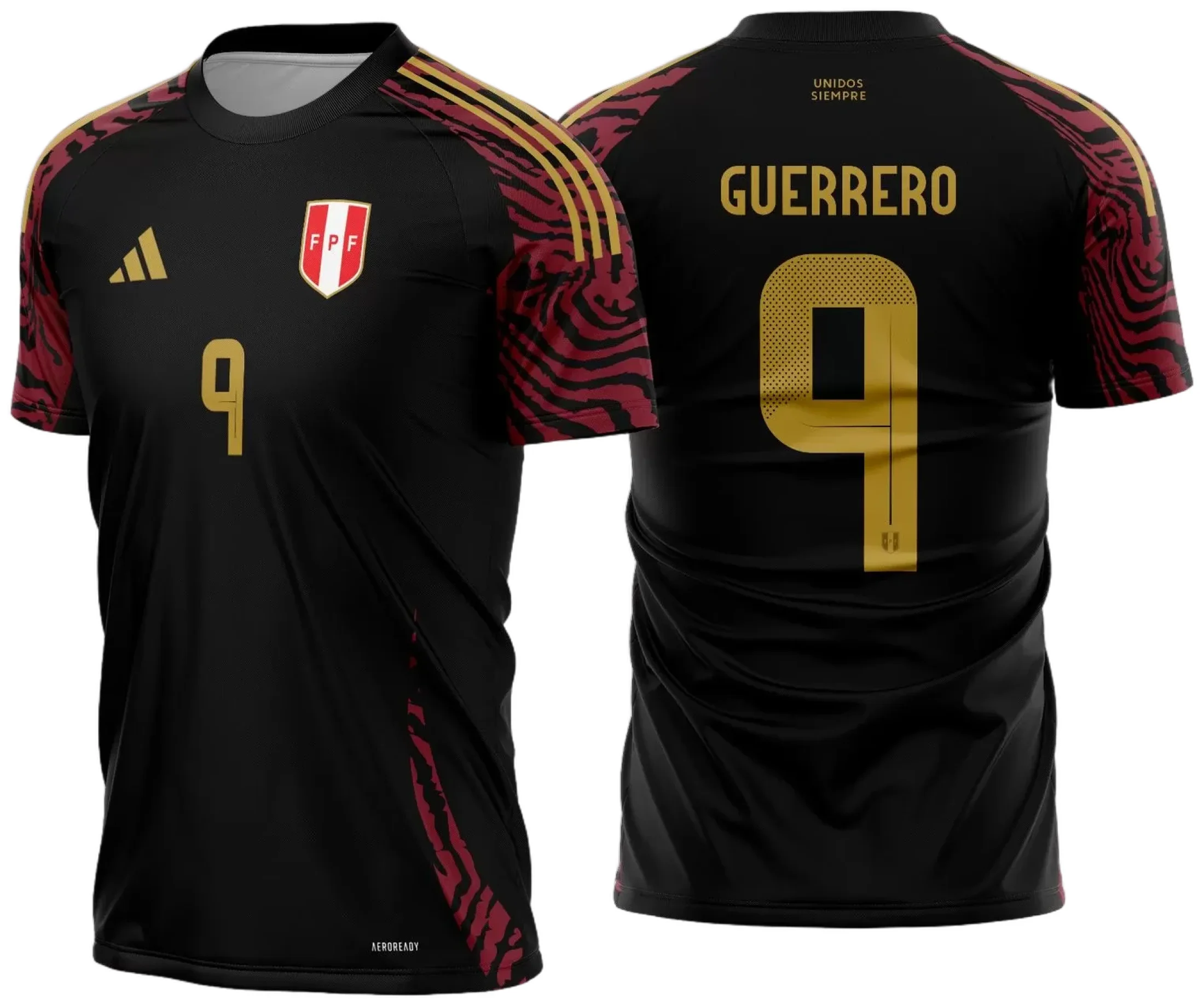 Camiseta unissex branca com logo no peito e estampa grande nas costas com tema Peru Reserva 2024 2025, design moderno e estilo único para fãs da seleção peruana.