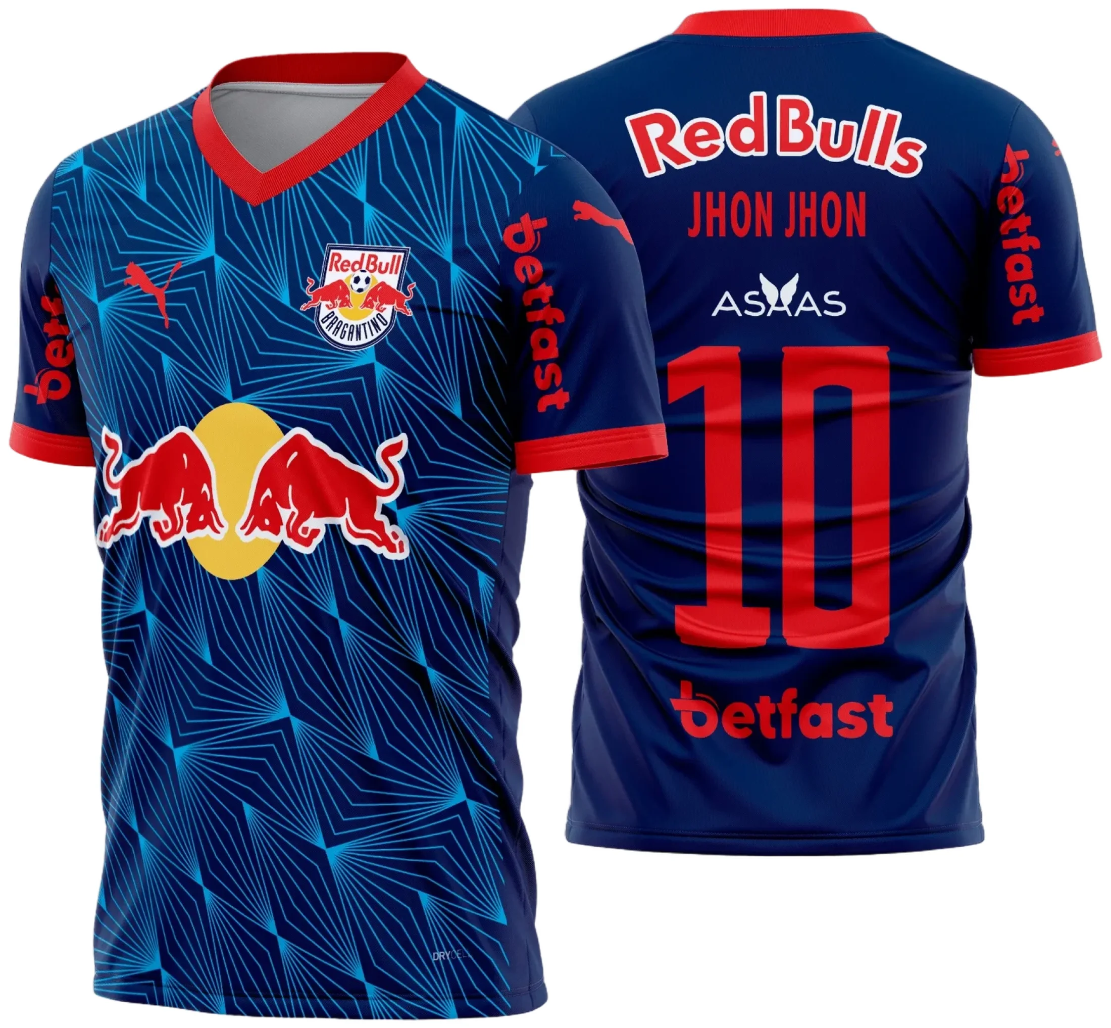 Camiseta preta unissex com logo do RB Bragantino no peito e estampa grande nas costas destacando o tema Reserva 2025-2026, perfeita para torcedores que buscam estilo e autenticidade.