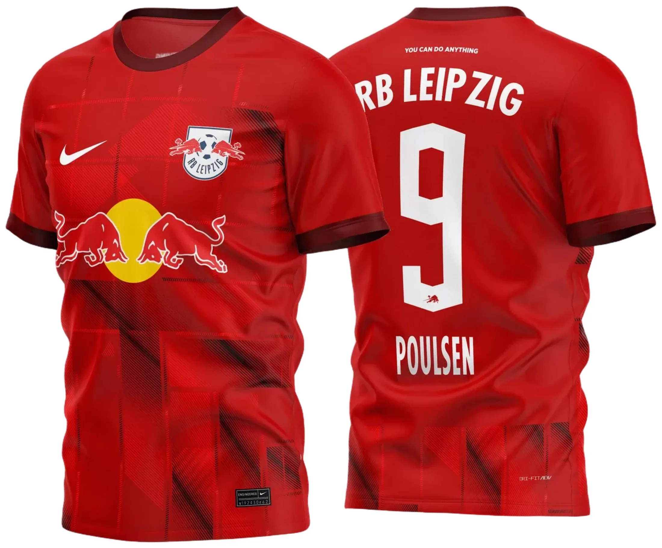Camiseta unissex branca com logo no peito e estampa grande nas costas do RB Leipzig Reserva 2022 - 2023, ideal para torcedores que querem estilo e conforto.