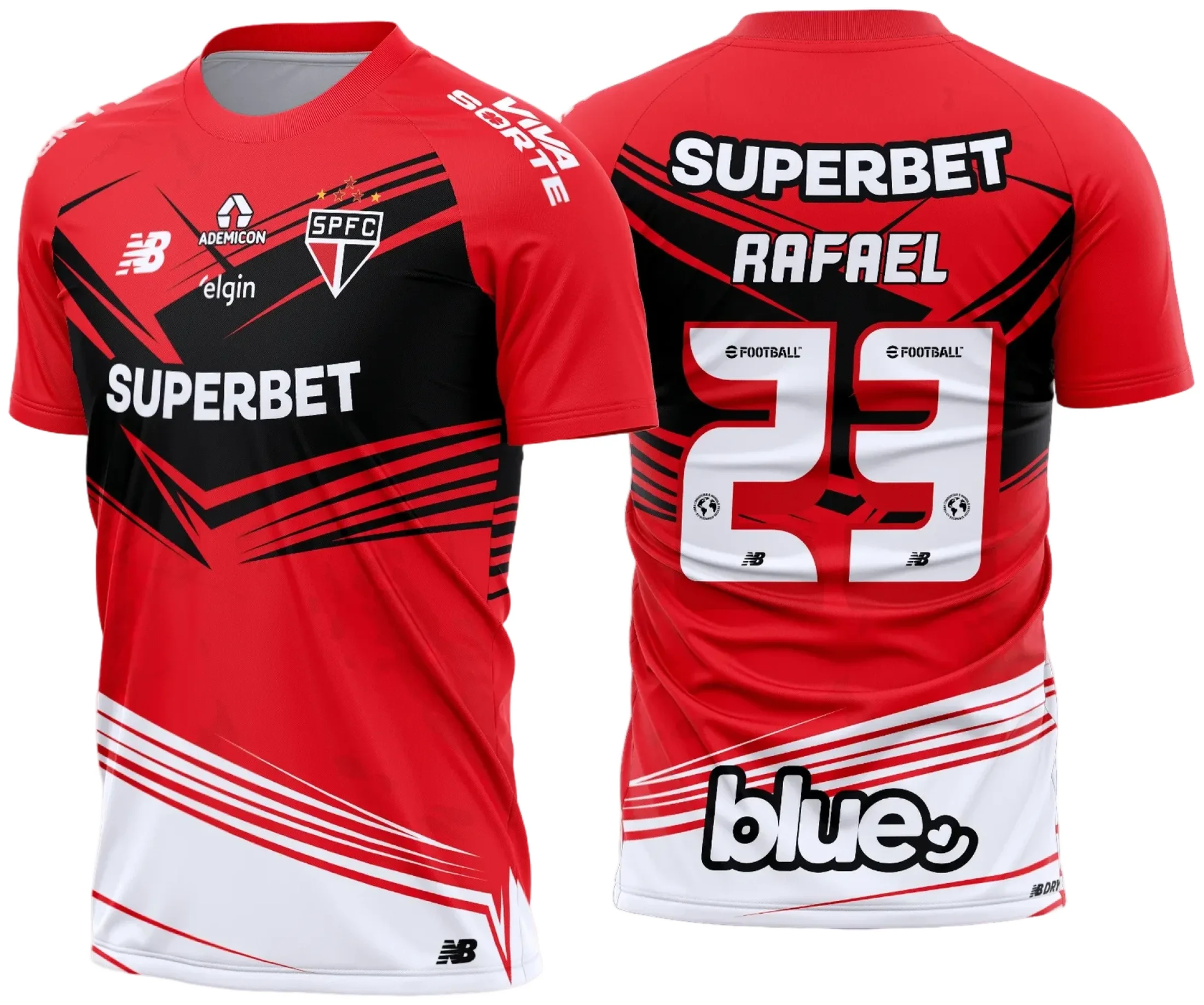 Camiseta unissex preta com logo no peito e estampa grande nas costas do São Paulo para goleiro temporada 2025 2026, ideal para torcedores e colecionadores.