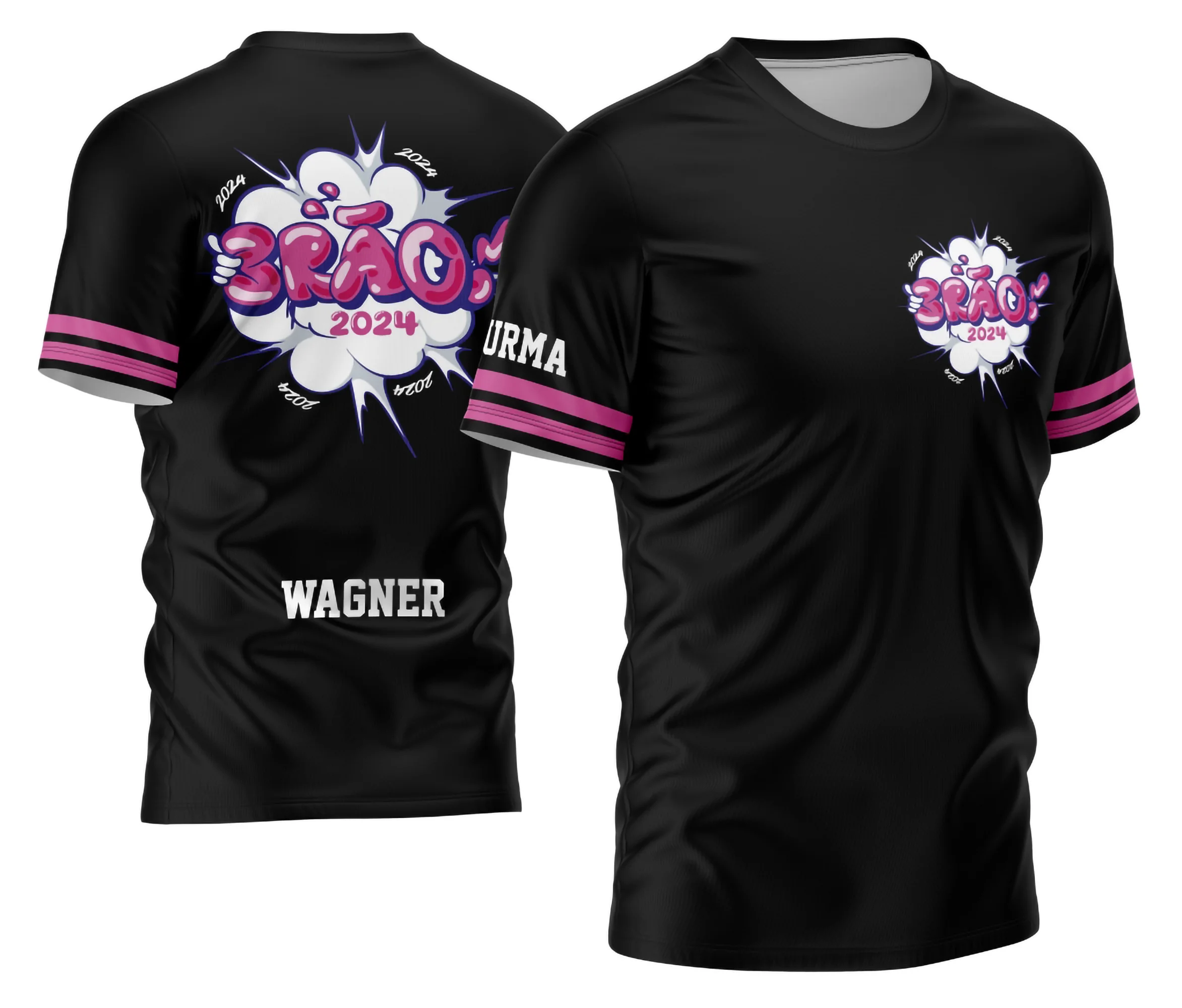 Camisa com logo no peito e estampa grande nas costas mostrando balão colorido com estilo vibrante e moderno, ideal para celebrar momentos especiais do Terceirão.