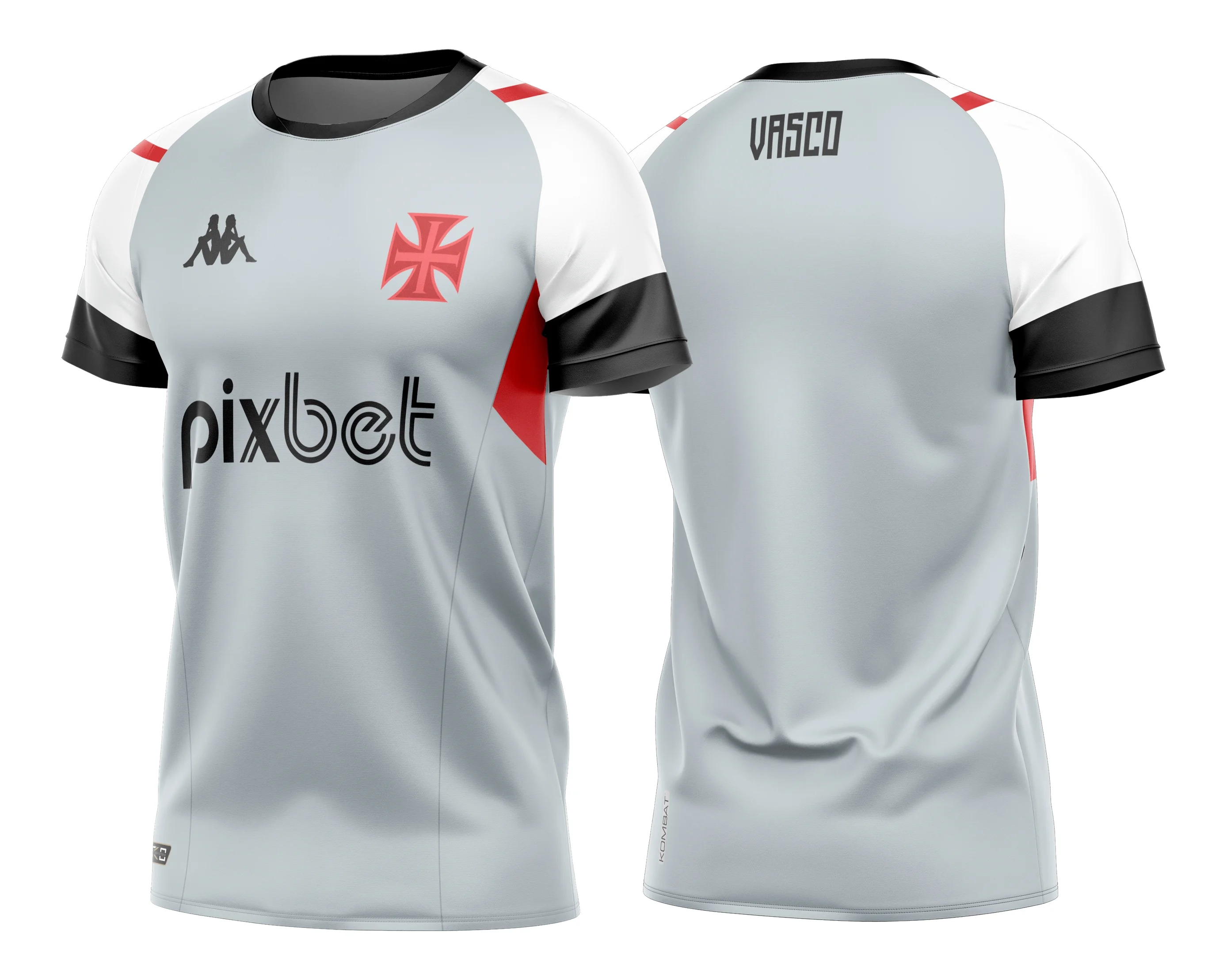 Camiseta unissex preta com logo no peito e estampa grande nas costas do Time Vasco da Gama Treino 2023, ideal para torcedores que buscam conforto e estilo.