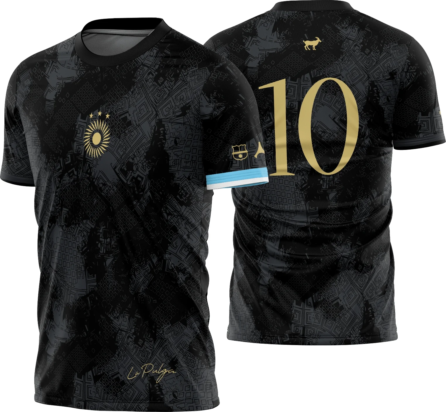 Arte Vetor Estampa Camisa Argentina La Pulga Messi Comma Football 2023