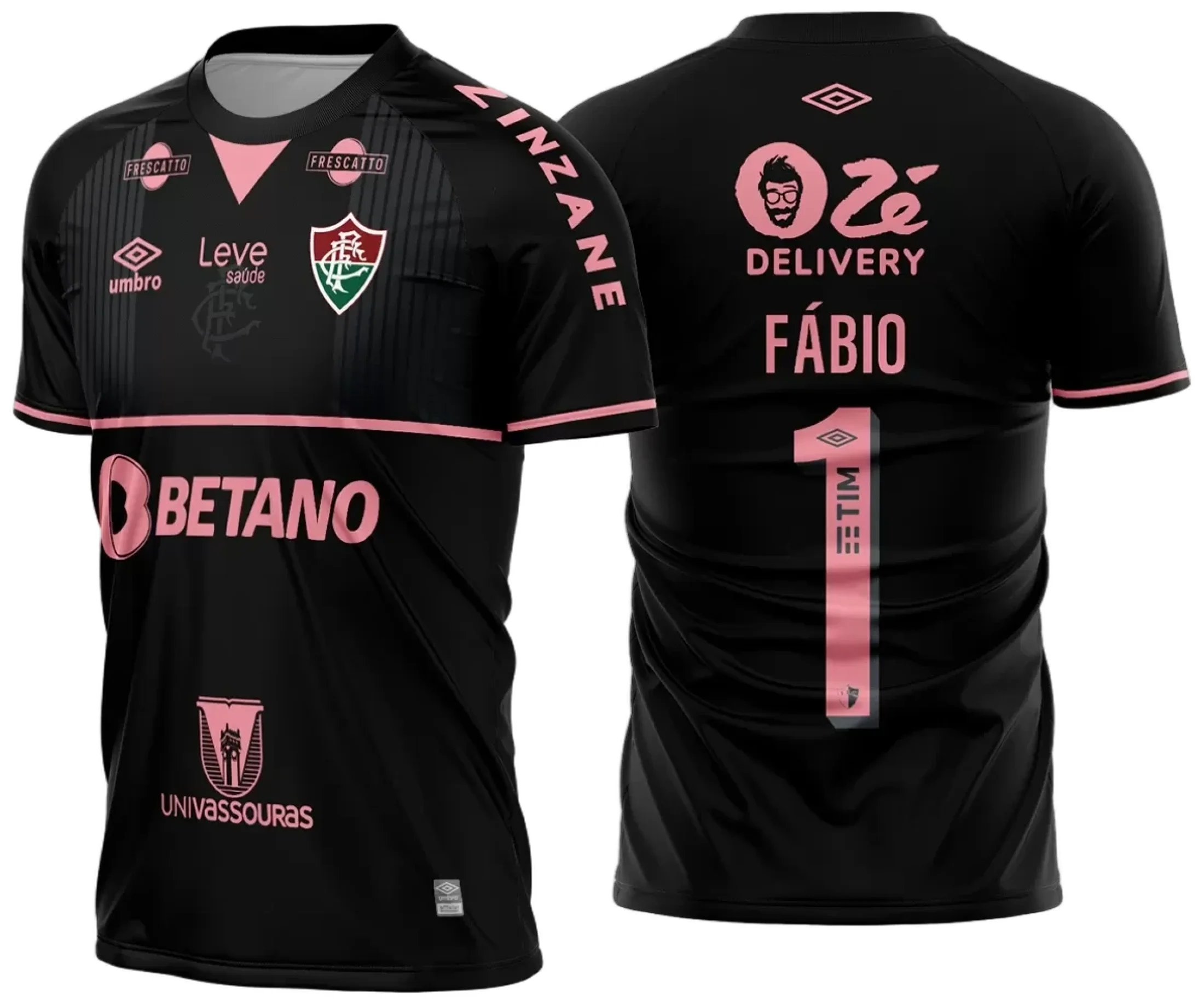 Camiseta unissex branca com logo do Fluminense no peito e estampa grande nas costas do goleiro II 2023 2024, perfeita para torcedores que querem estilo e conforto.