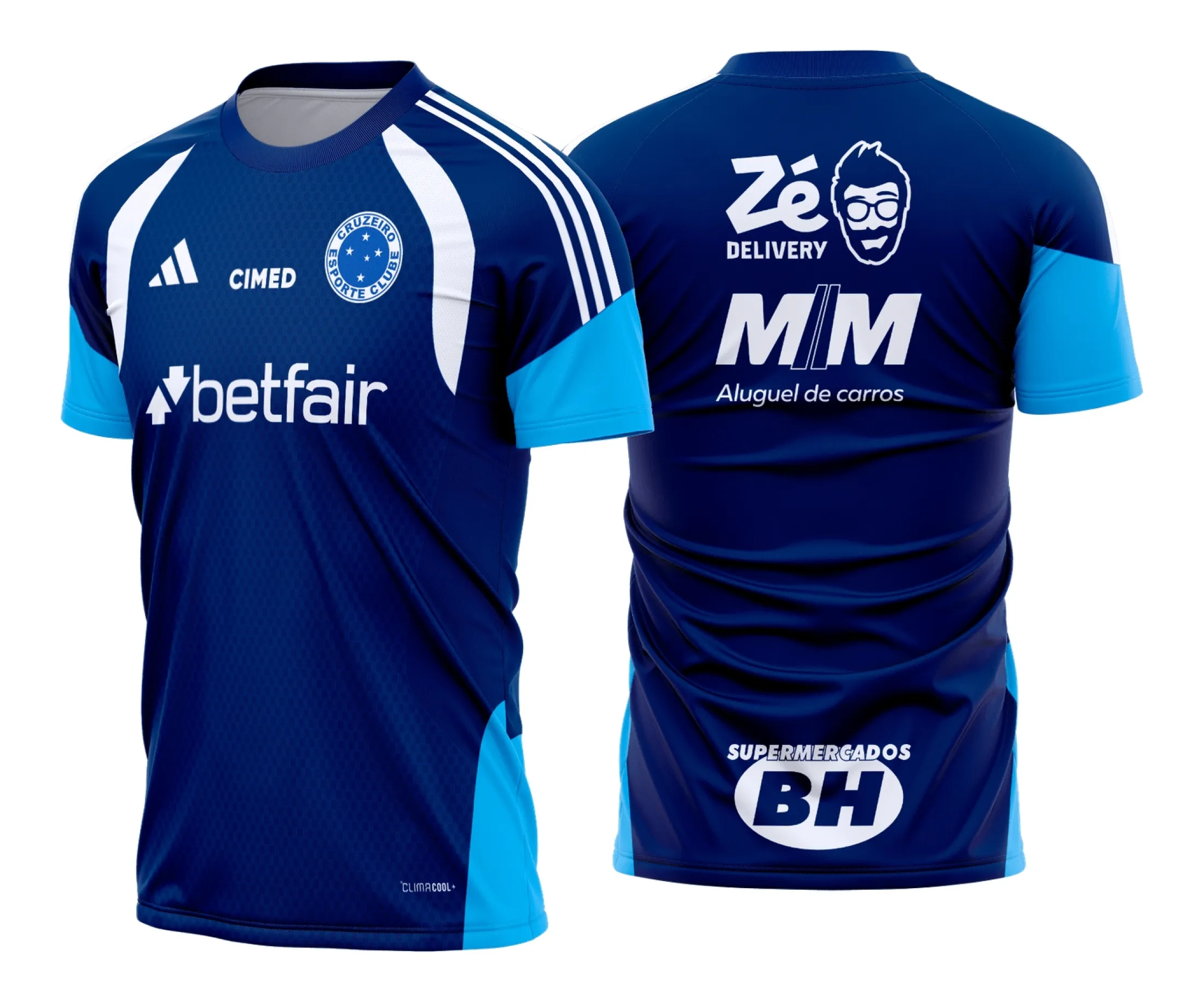 Camiseta unissex preta com logo no peito e estampa grande nas costas do Cruzeiro Treino 2026, visual moderno e marcante para quem torce com estilo.