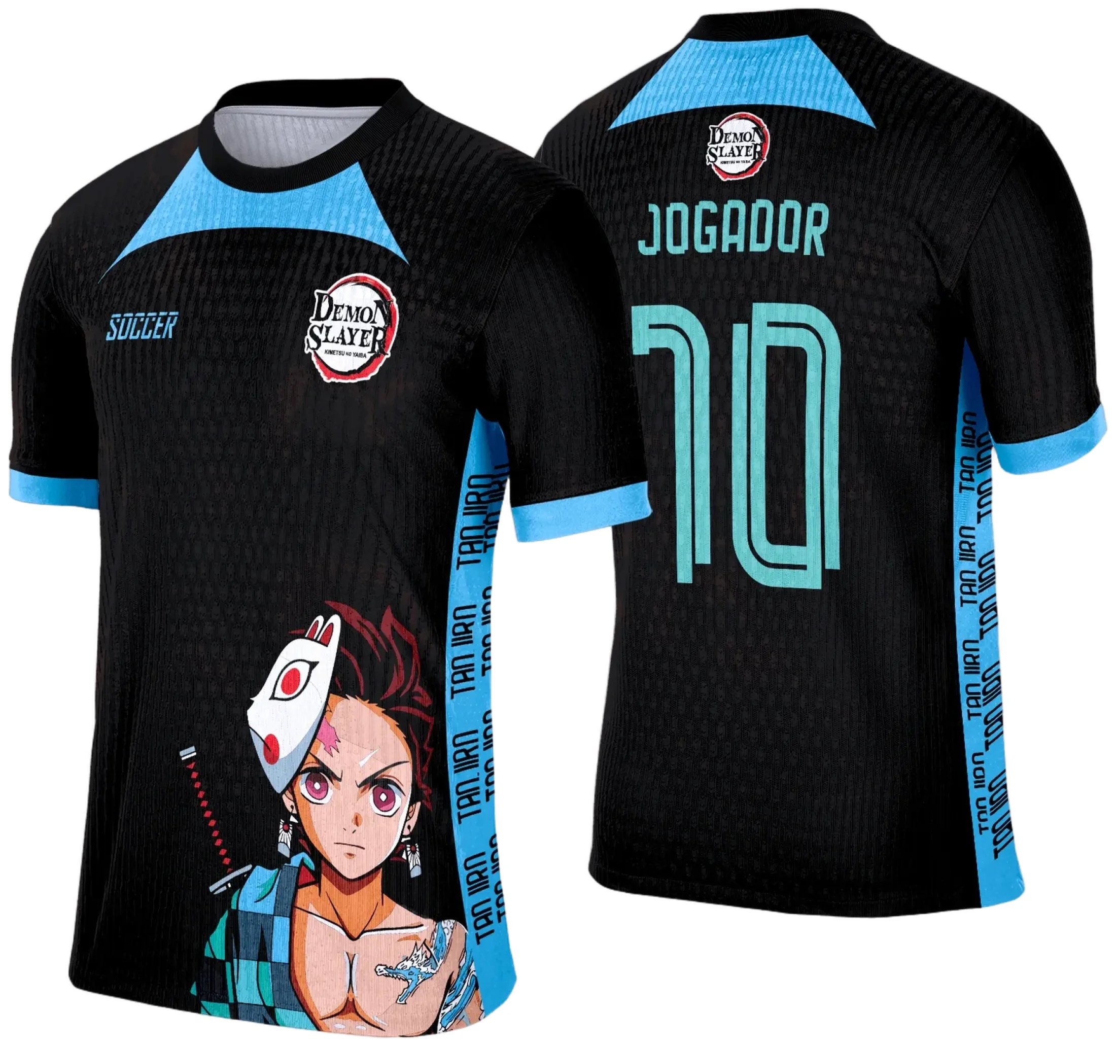 Camiseta unissex preta com logo no peito e estampa grande nas costas mostrando tema de Interclasse em estilo anime, perfeita para fãs que buscam um visual moderno e impactante.