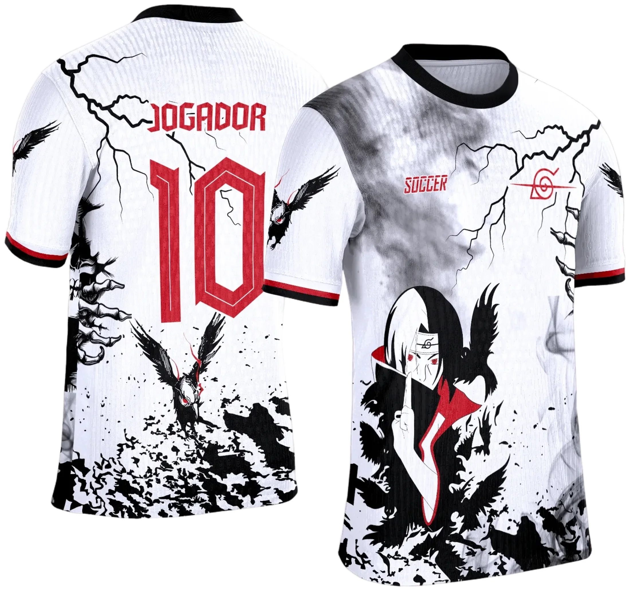 Camiseta unissex preta com logo no peito e estampa grande nas costas inspirada em Interclasse Anime, visual moderno e estiloso para fãs do tema