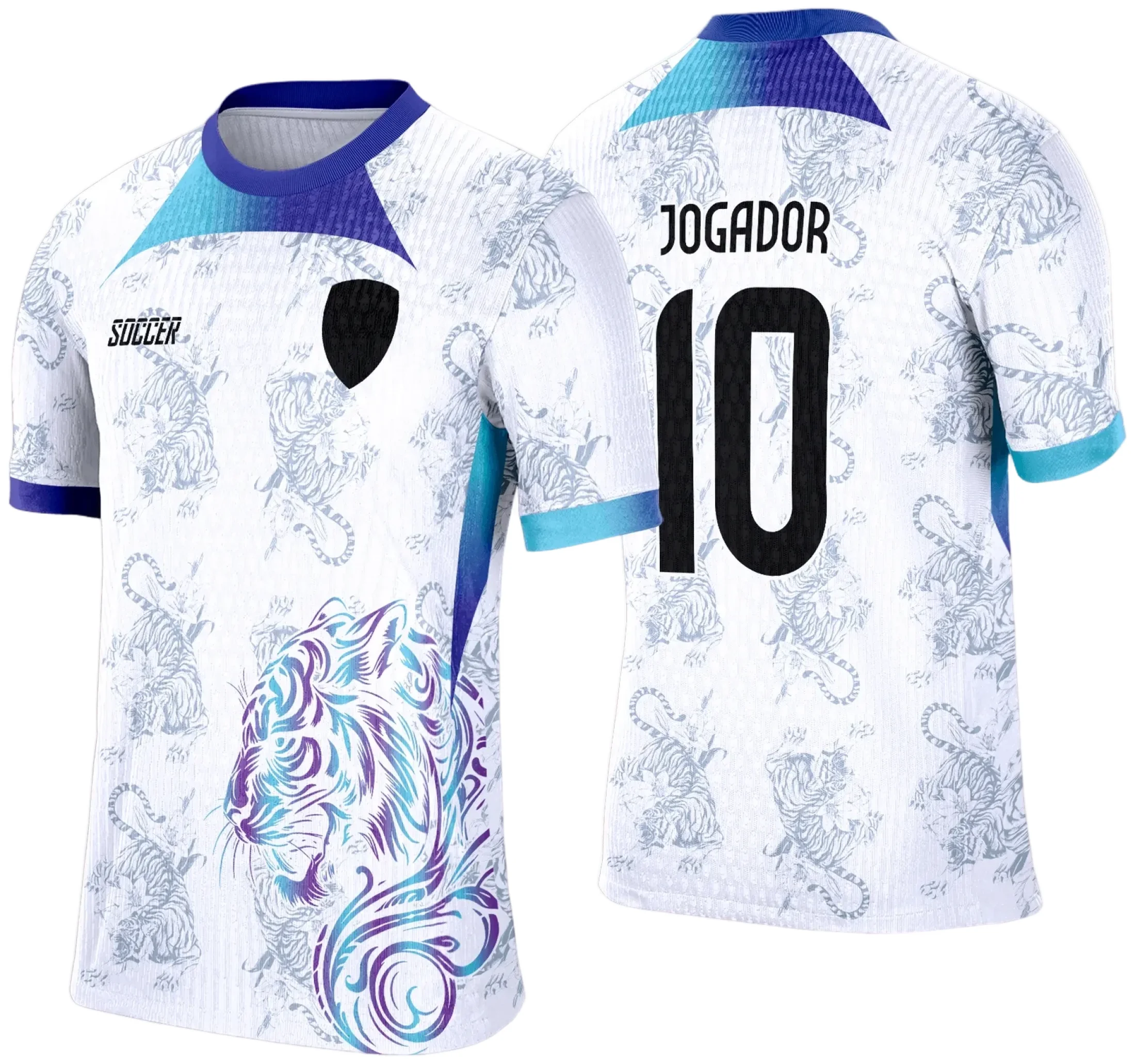 Camiseta unissex preta com logo no peito e estampa grande nas costas de leopardo inspirado em Camisa de Interclasse Leopardo.