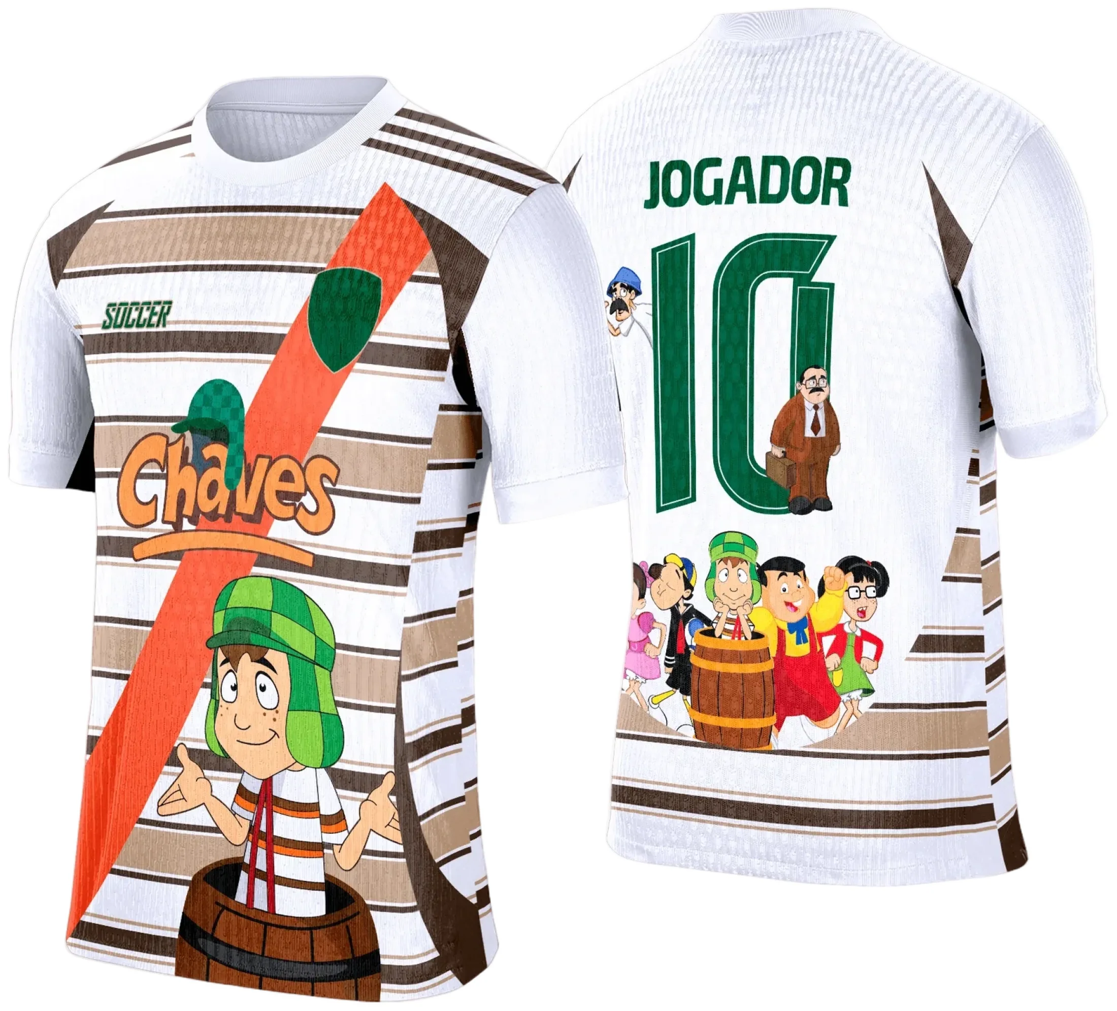Camiseta unissex preta com logo no peito e estampa grande nas costas, tema Camisa de Interclasse Chaves 2025, perfeita para torcer com estilo em qualquer evento.