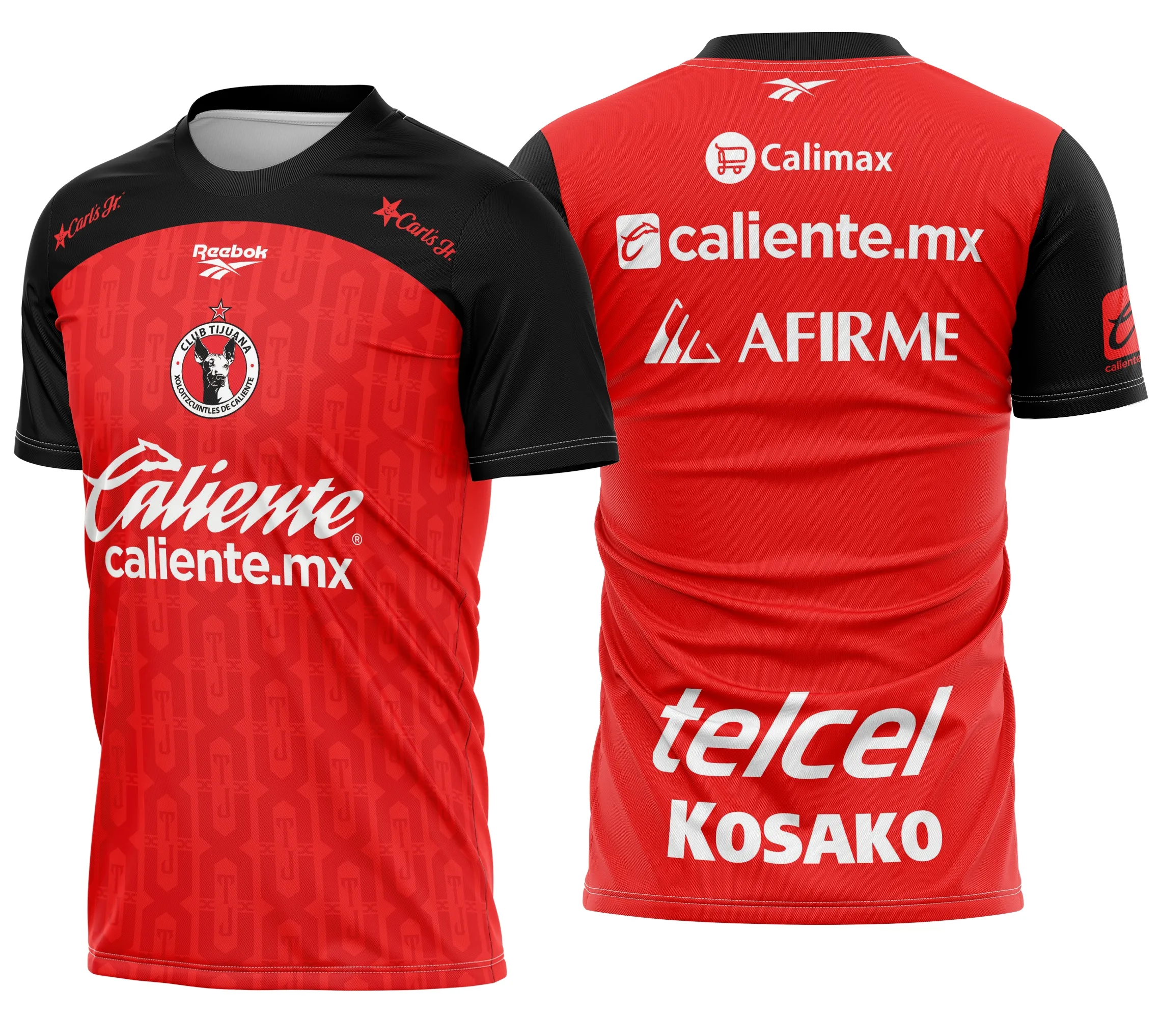 Camiseta unissex preta com logo do Club Tijuana no peito e estampa grande nas costas, destacando o tema do time para 2026, ideal para torcedores que buscam conforto e estilo.