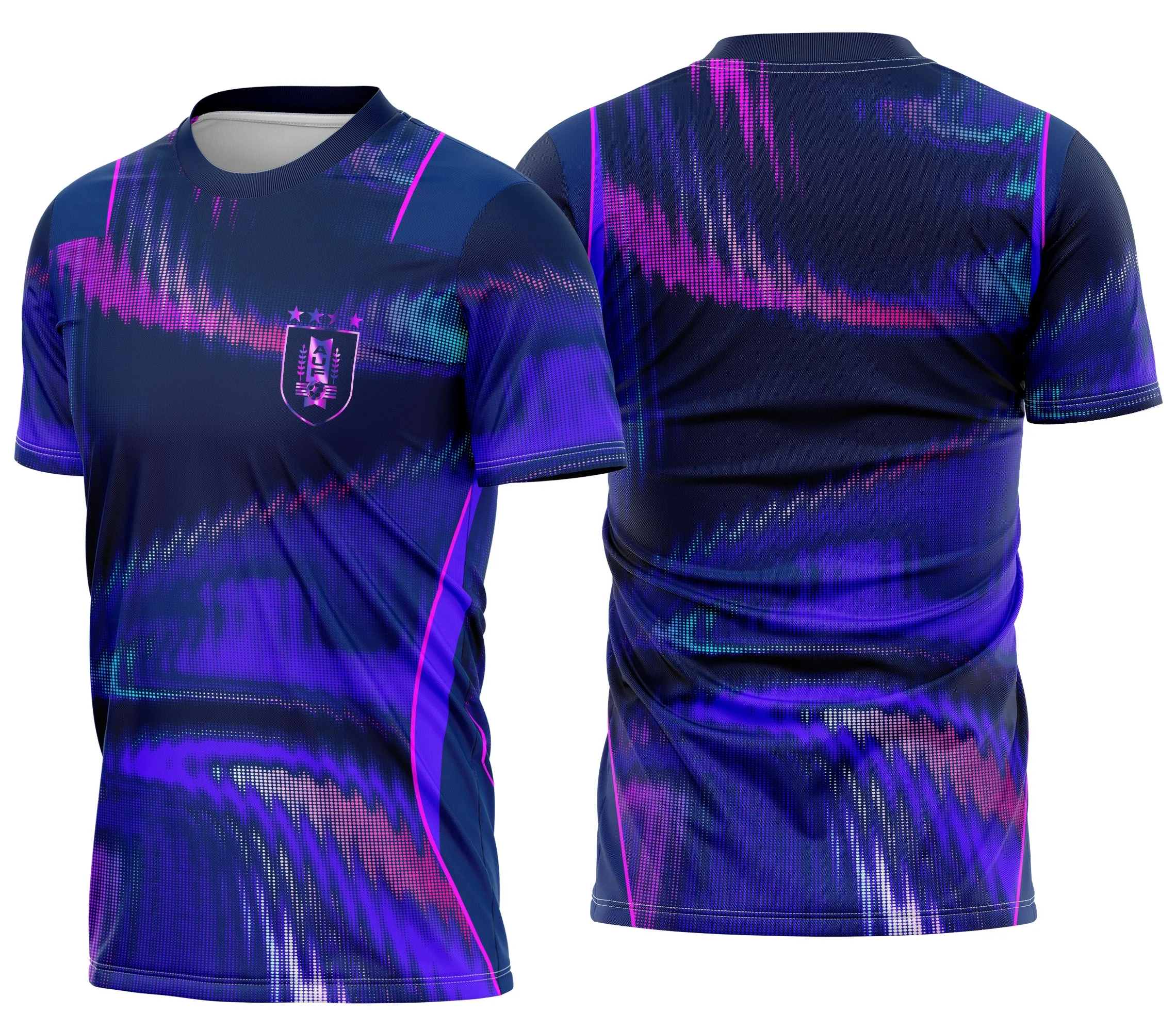 Camiseta unissex preta com logo no peito e estampa grande nas costas da camisa de time Uruguay Away Kit Concept 2026, ideal para torcedores que buscam estilo e conforto