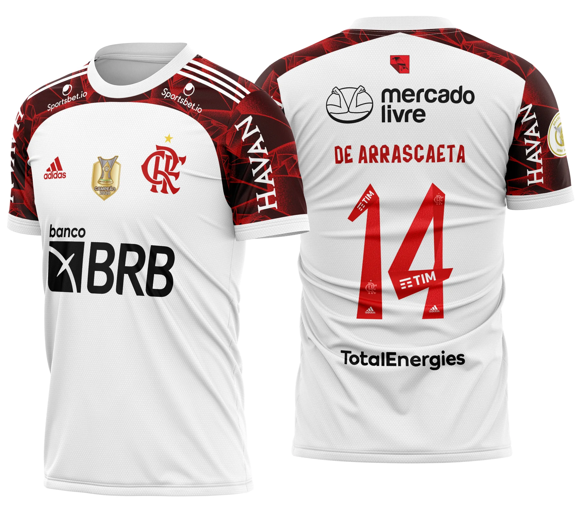 Camiseta unissex preta com logo no peito e estampa grande nas costas inspirada na Camisa do Flamengo 2021 2022 Reserva, destacando detalhes vibrantes e design exclusivo para torcedores.