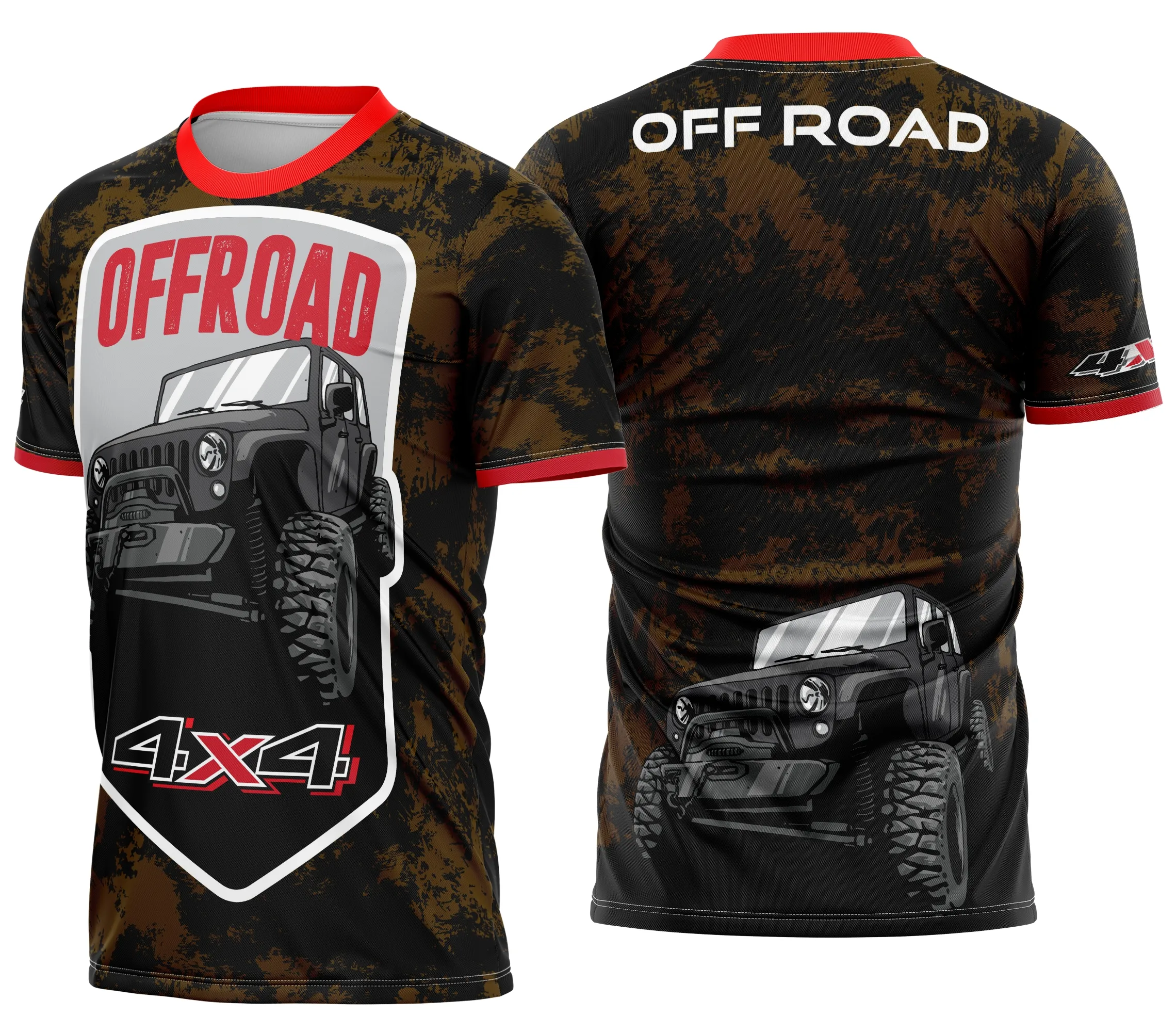 Camiseta unissex preta com logo no peito e estampa grande nas costas de marca de carro personalizada, ideal para fãs e entusiastas do automobilismo.