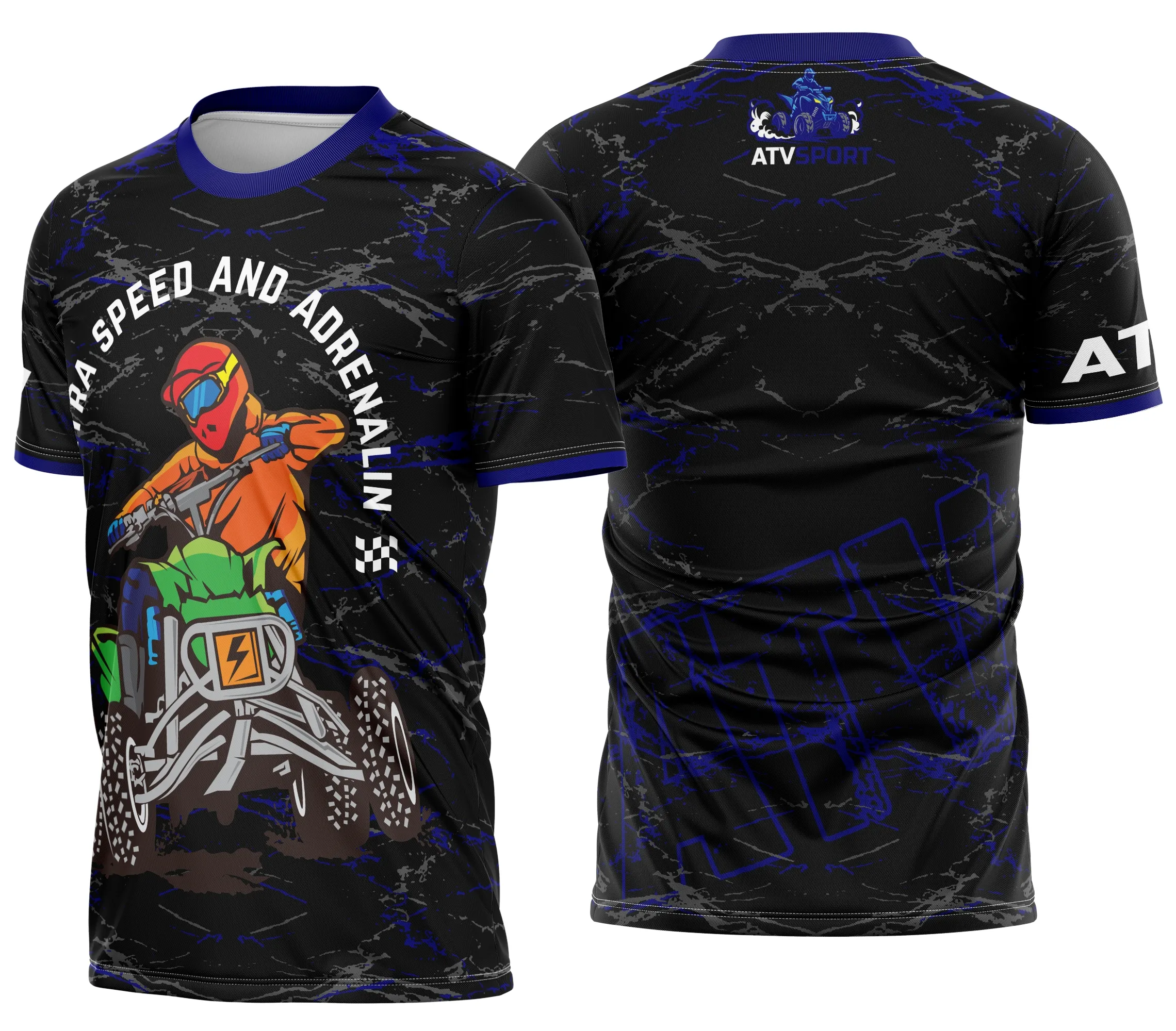 Camiseta unissex preta com logo no peito e estampa grande nas costas com tema de Marca de Carro Personalizada, ideal para fãs de automóveis que buscam estilo e atitude.