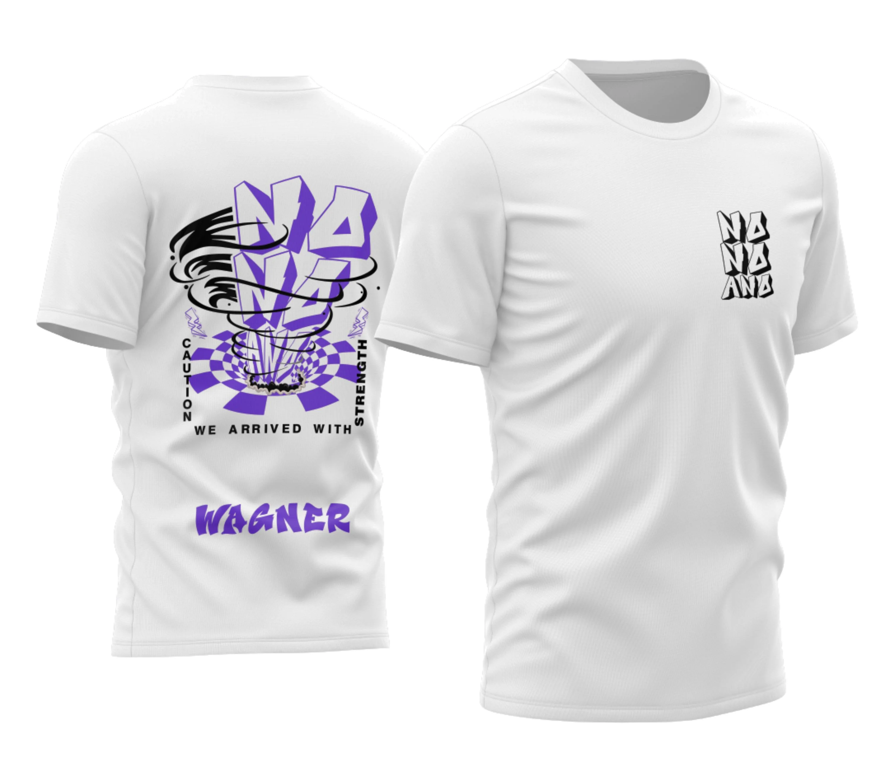 Camiseta unissex branca com logo no peito e estampa grande nas costas do Nono Ano Furacão 2026, design moderno e perfeito para torcedores e estudantes.